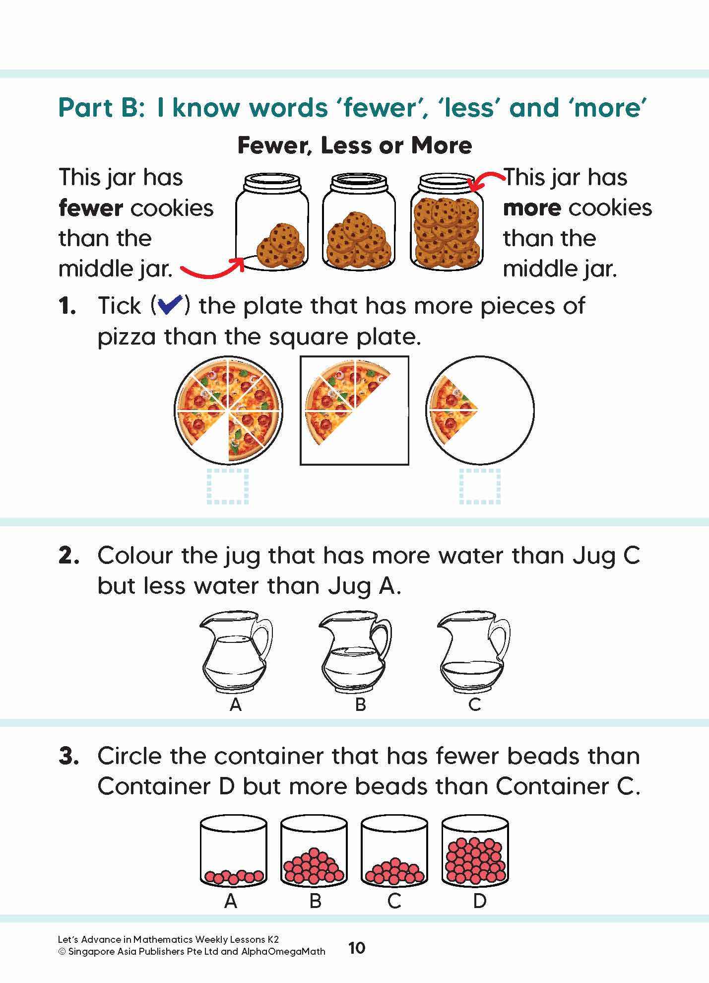 Let’s Advance in MATHEMATICS WEEKLY LESSONS Kindergarten 2