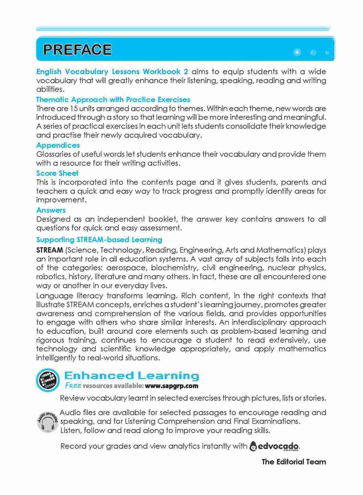 Vocab Lessons ENGLISH VOCABULARY LESSONS Workbook 2 – iLovereading.sg Pte Ltd
