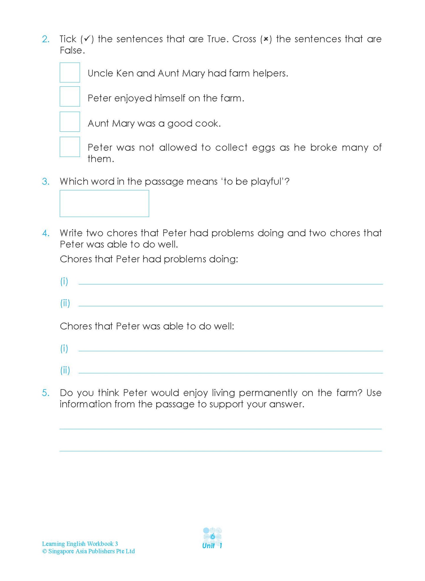 LEARNING ENGLISH Workbook 3