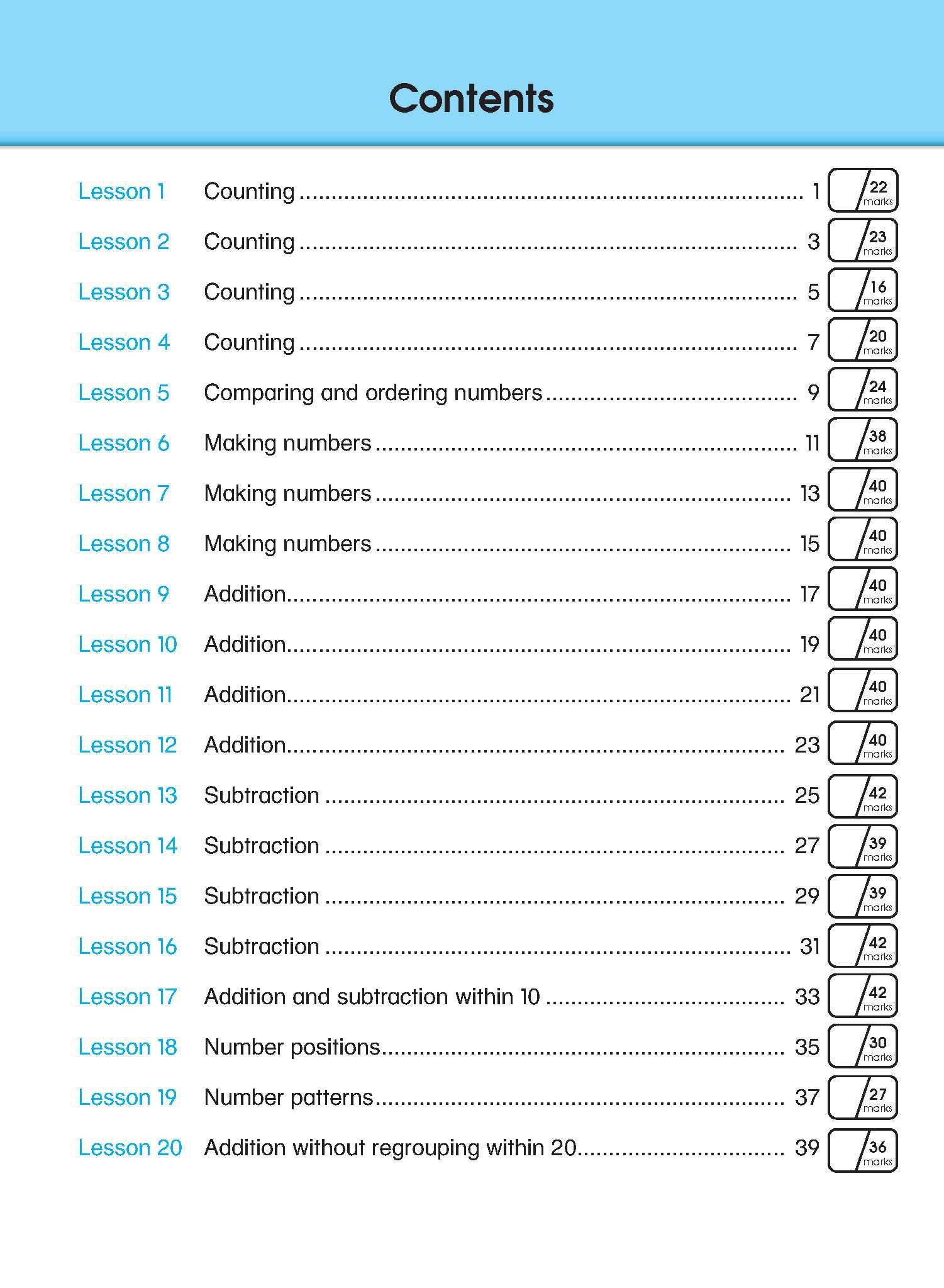 Learning+ Mathematics by the Minute Workbook 1