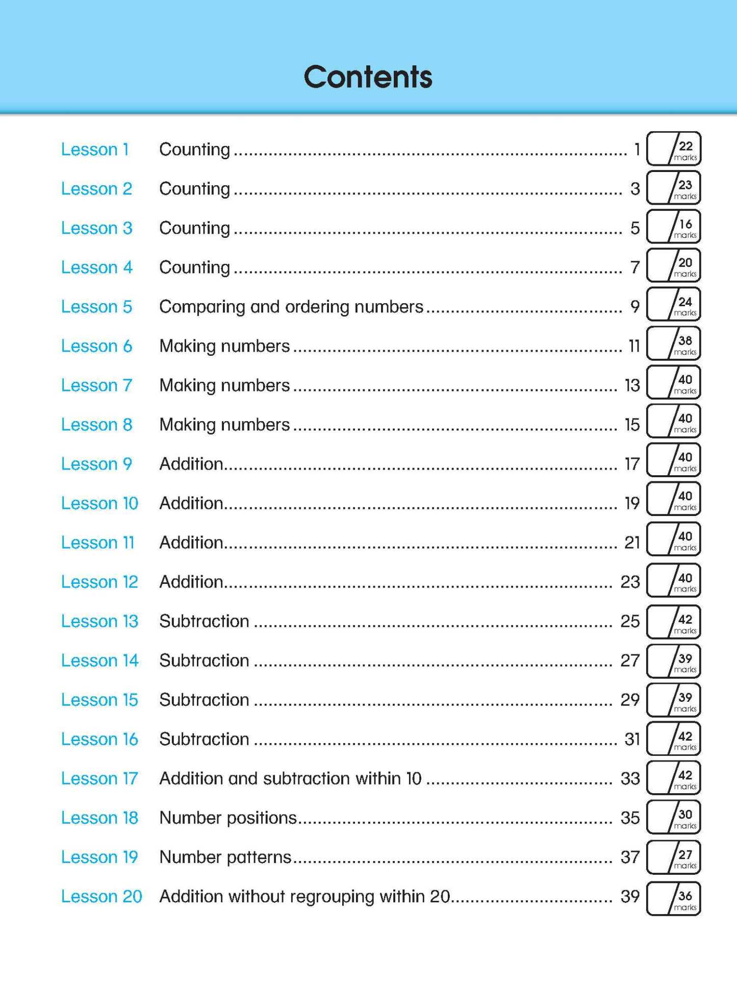 Learning+ Mathematics by the Minute Workbook 1