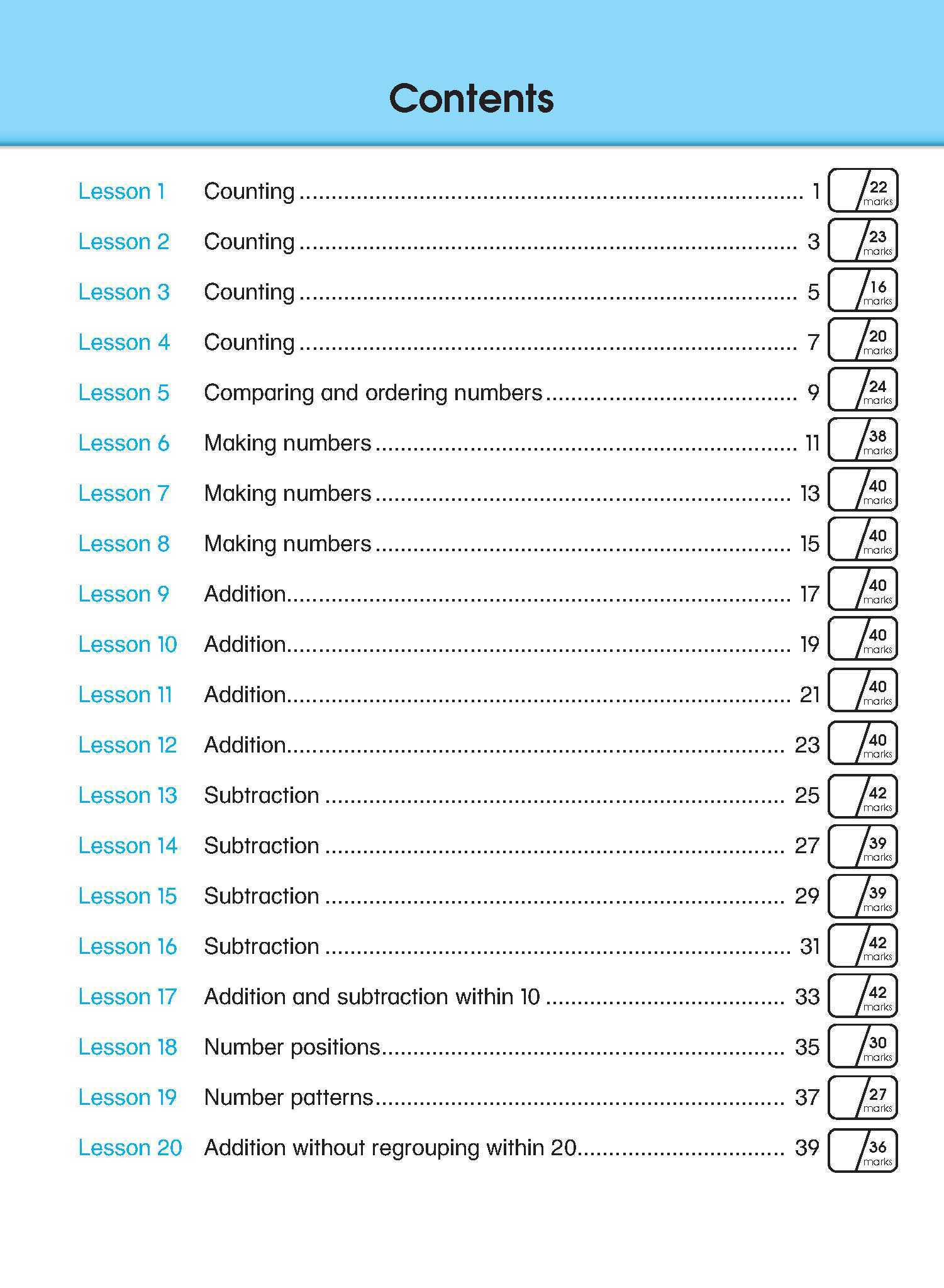 Learning+ Mathematics by the Minute Workbook 1