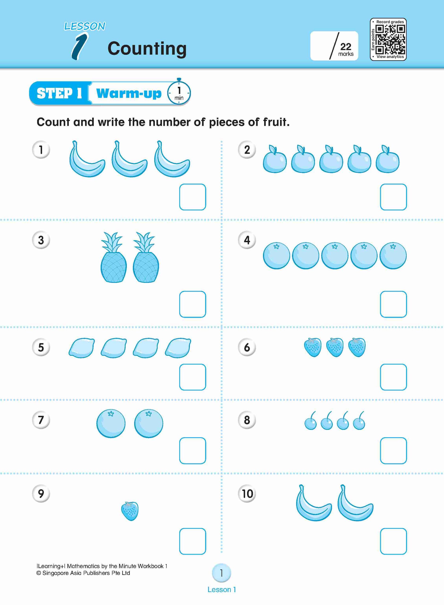 Learning+ Mathematics by the Minute Workbook 1