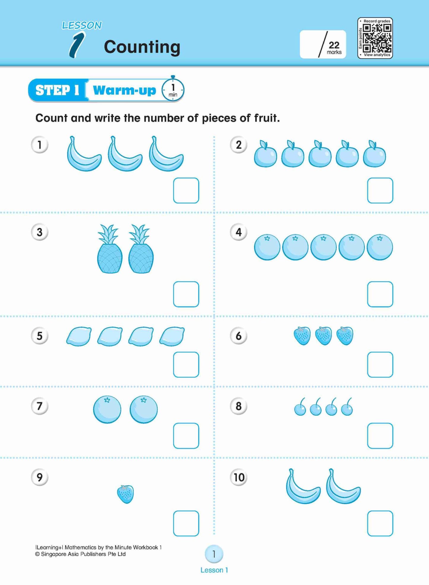 Learning+ Mathematics by the Minute Workbook 1