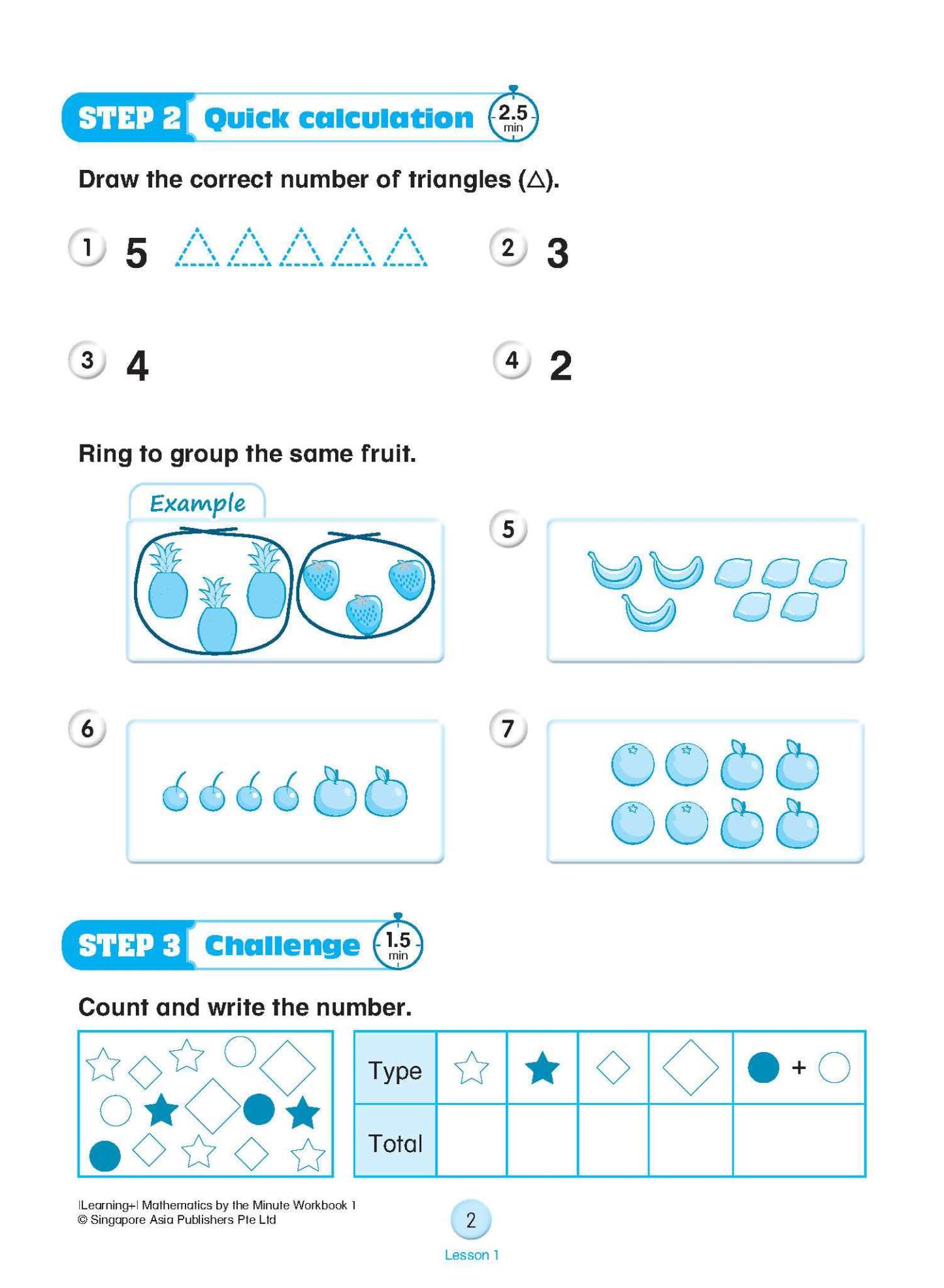 Learning+ Mathematics by the Minute Workbook 1