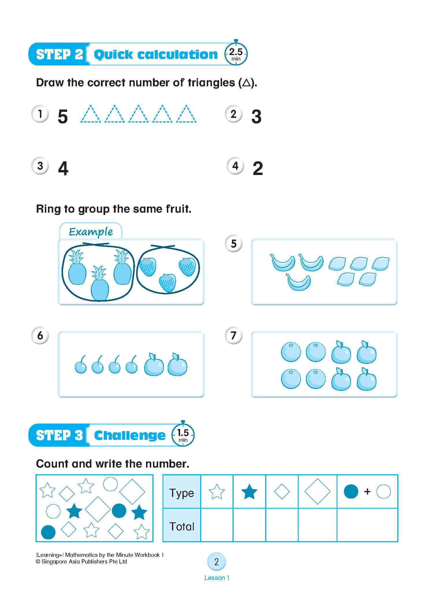 Learning+ Mathematics by the Minute Workbook 1