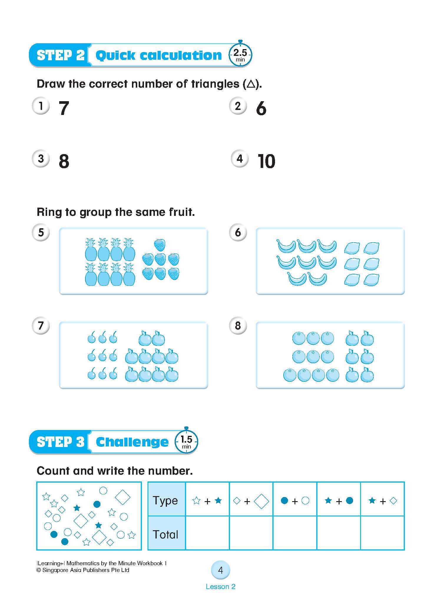 Learning+ Mathematics by the Minute Workbook 1