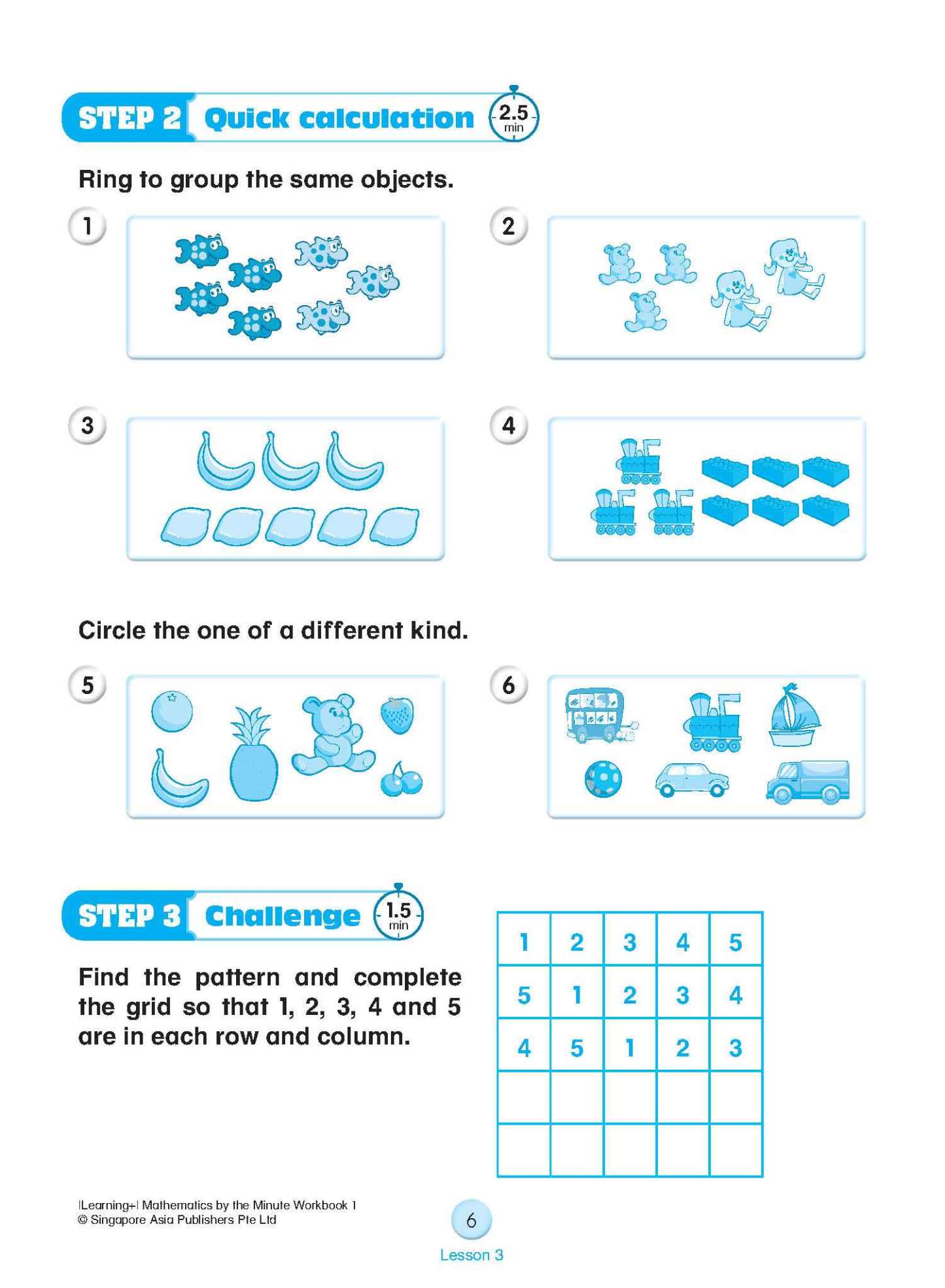 Learning+ Mathematics by the Minute Workbook 1