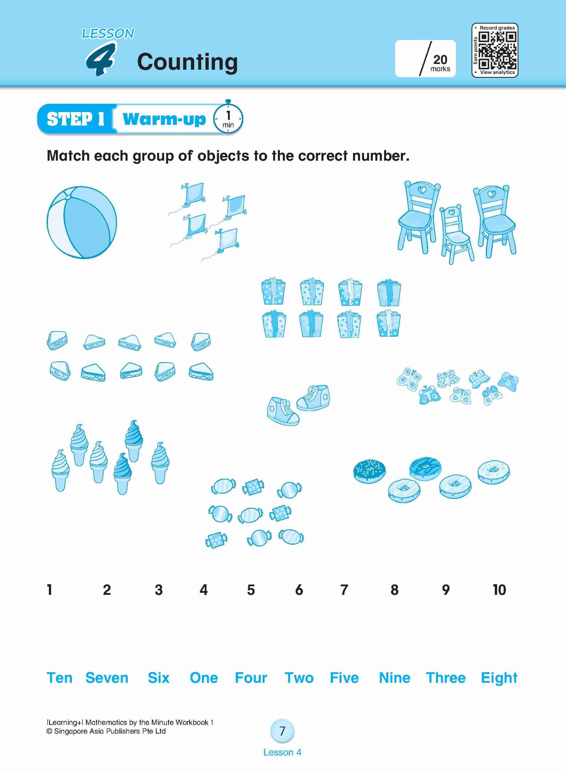 Learning+ Mathematics by the Minute Workbook 1