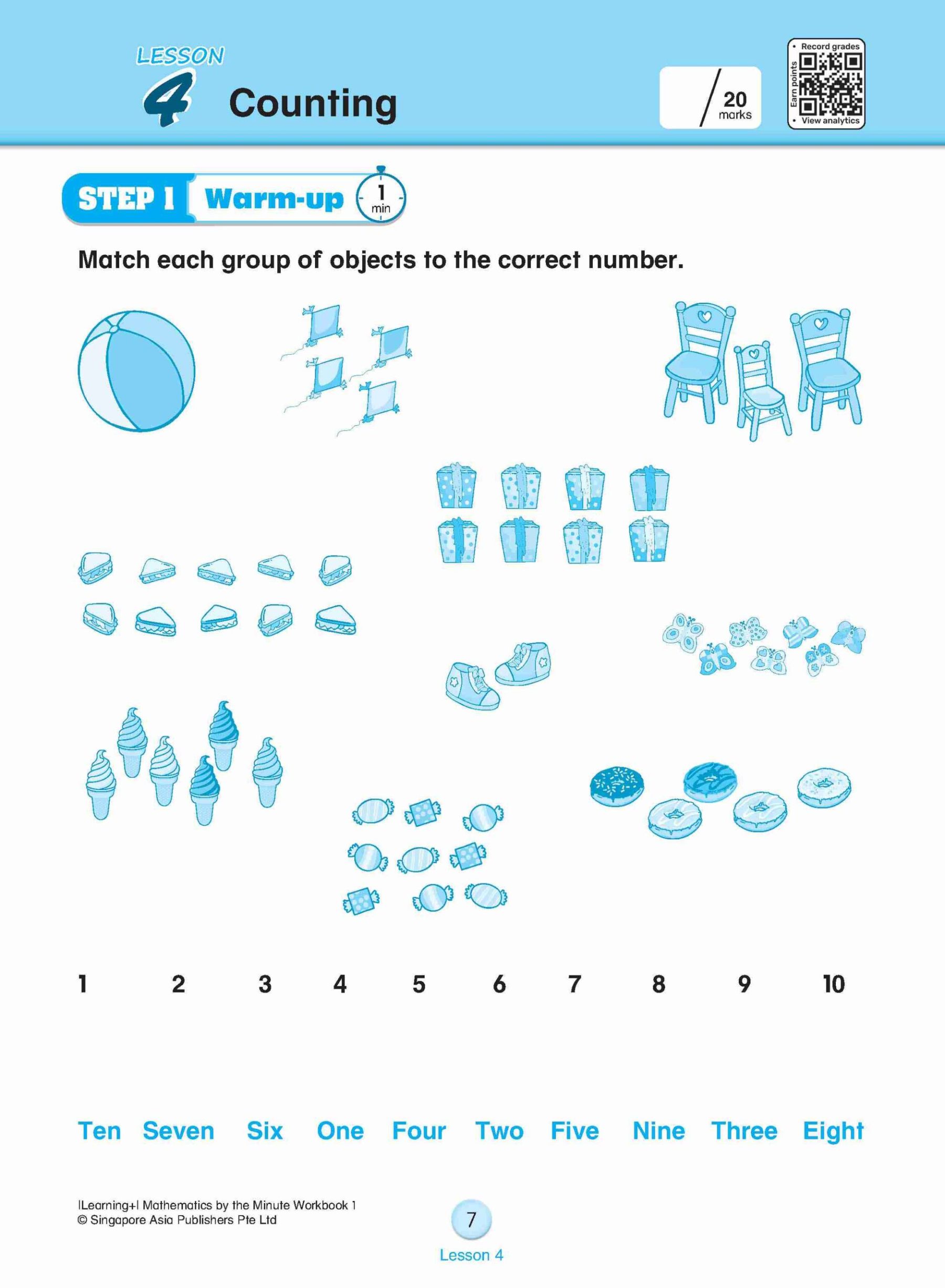 Learning+ Mathematics by the Minute Workbook 1
