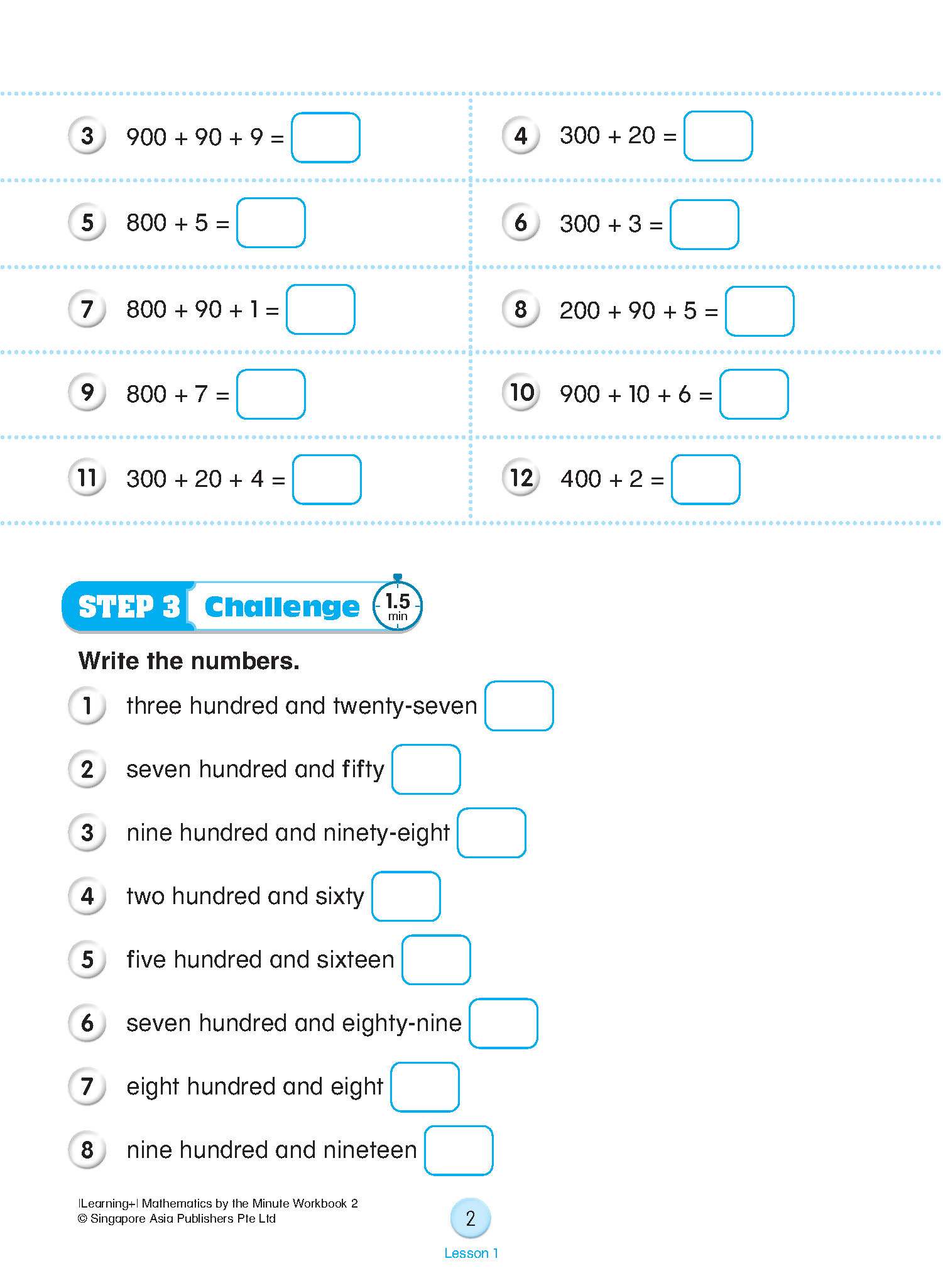 Learning+ Mathematics by the Minute Workbook 2