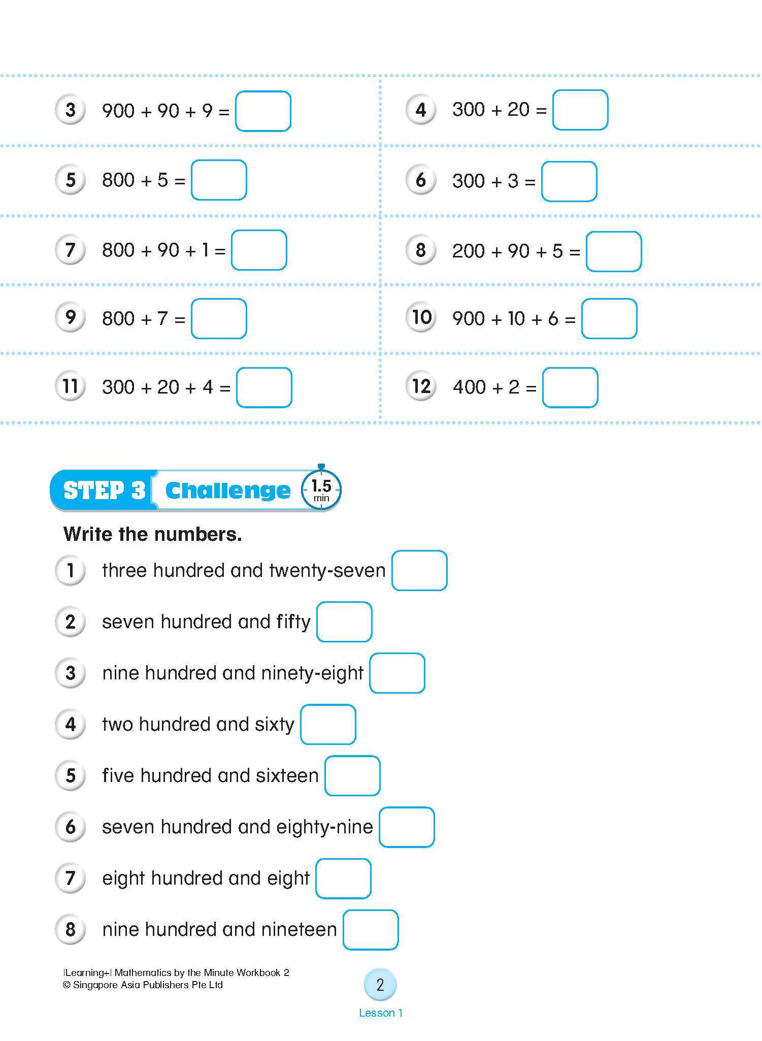 Learning+ Mathematics by the Minute Workbook 2