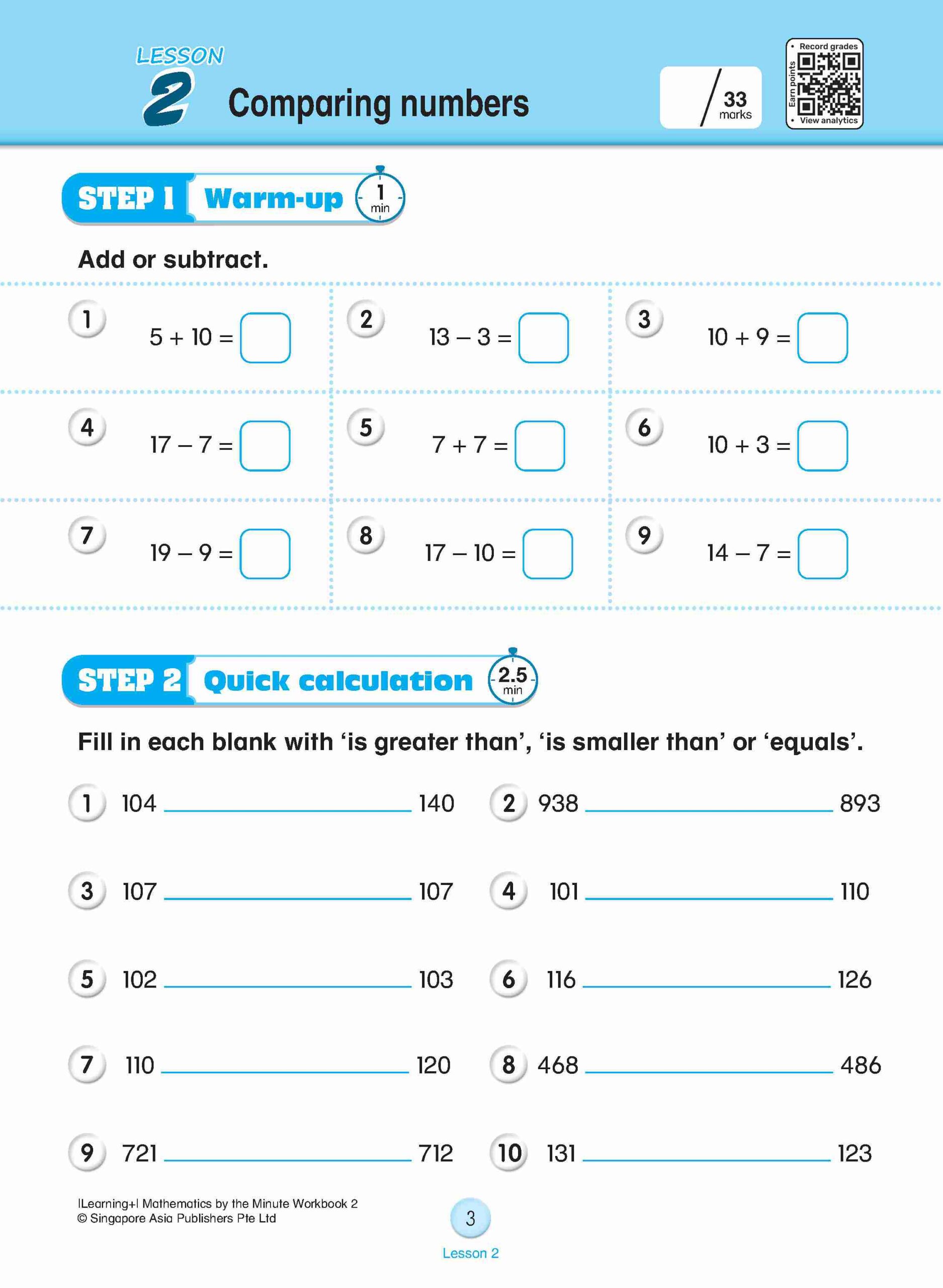 Learning+ Mathematics by the Minute Workbook 2