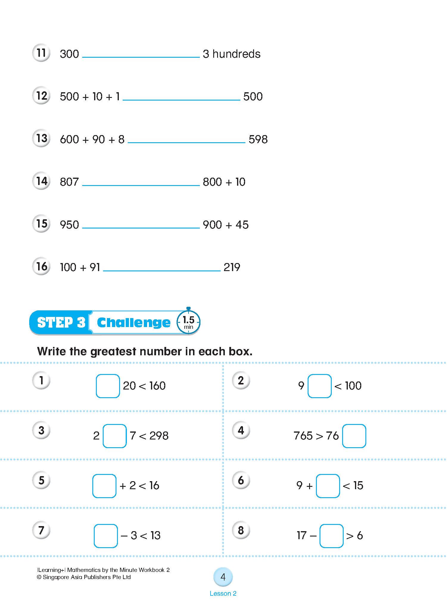 Learning+ Mathematics by the Minute Workbook 2