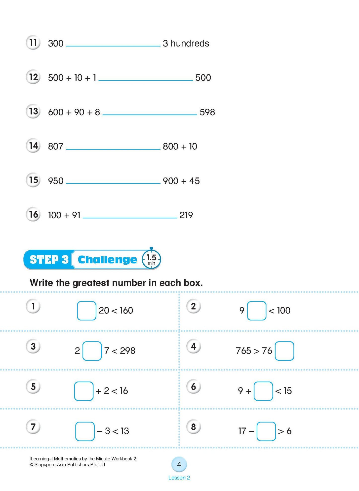 Learning+ Mathematics by the Minute Workbook 2