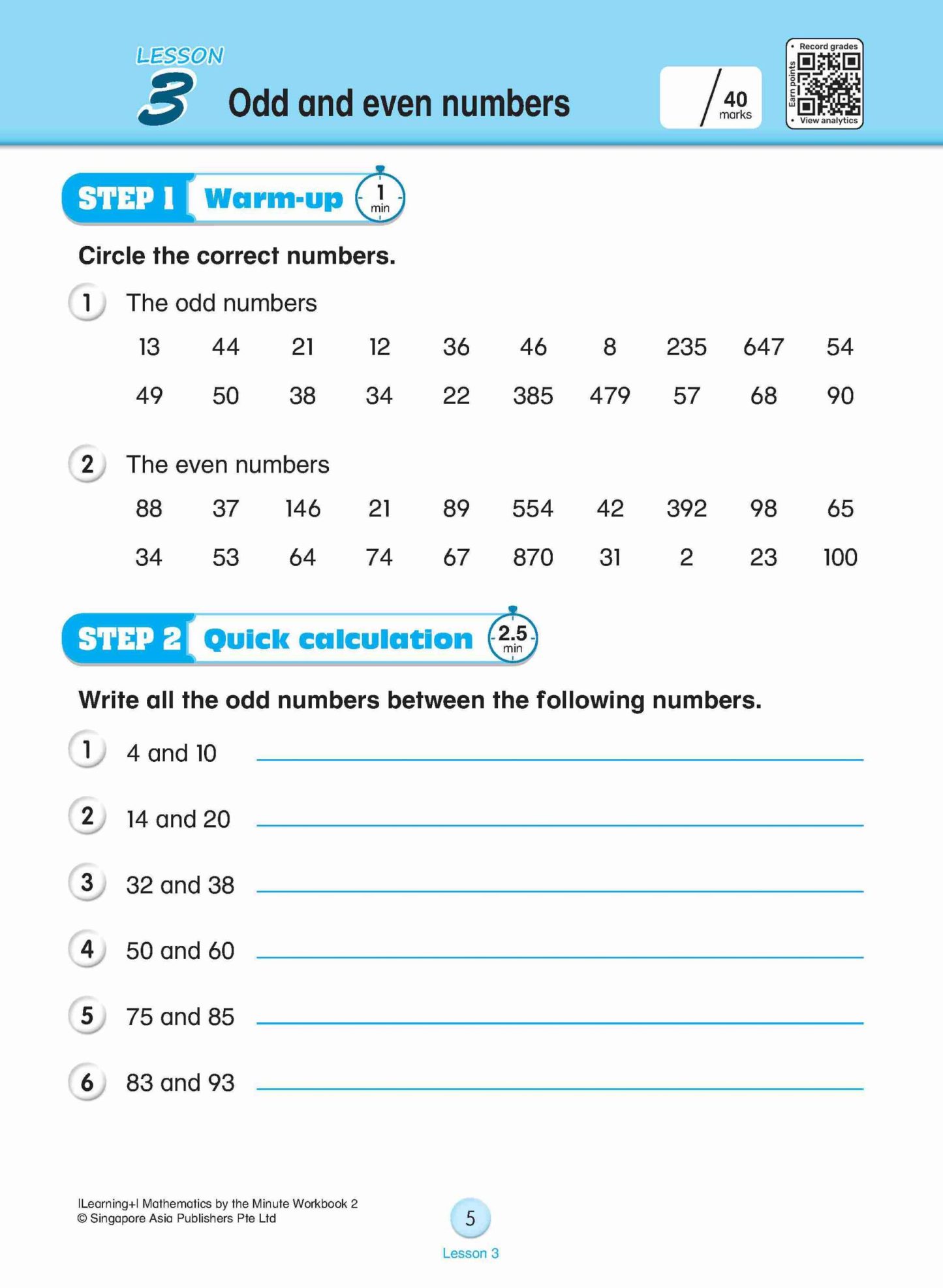 Learning+ Mathematics by the Minute Workbook 2