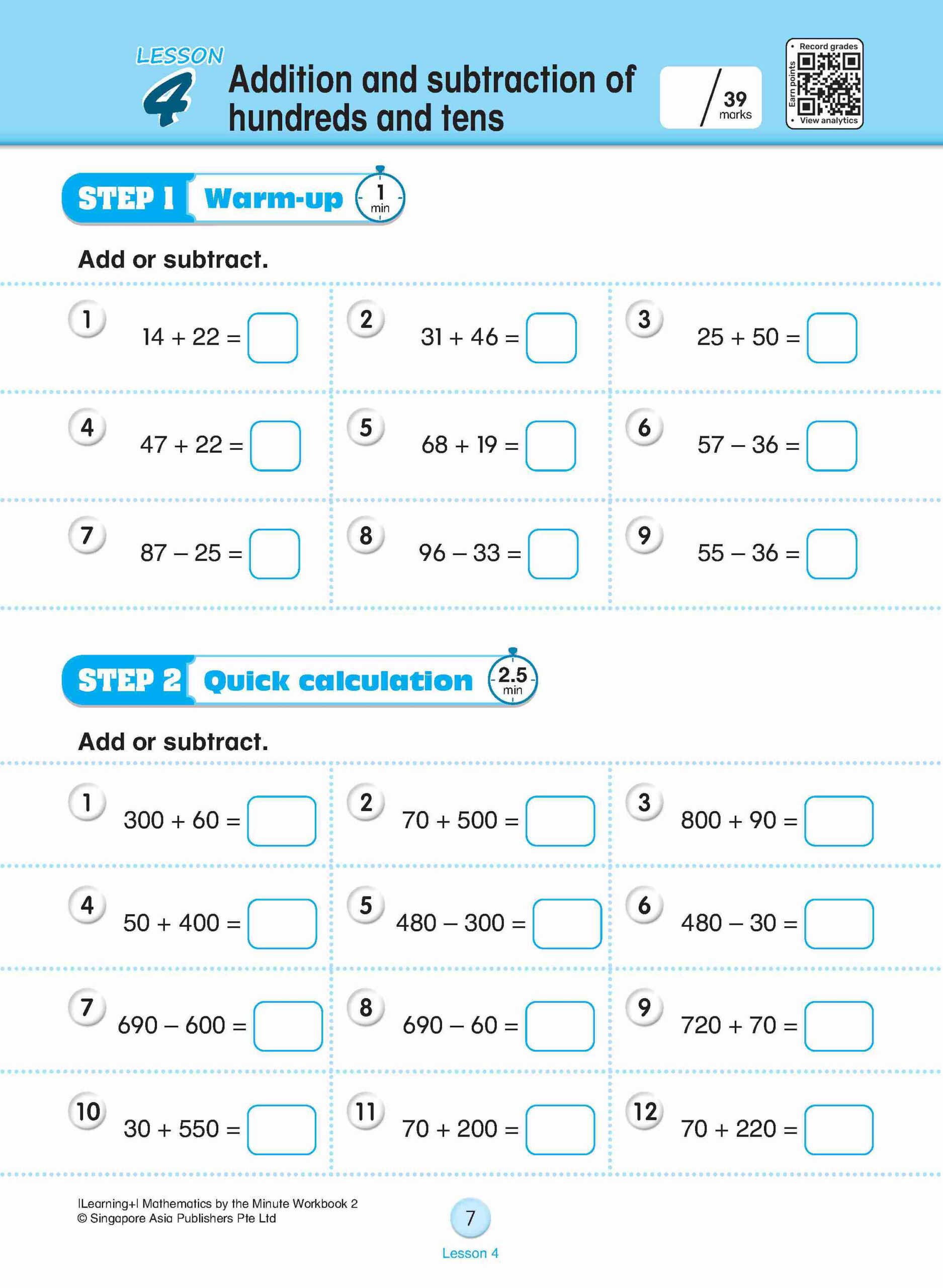 Learning+ Mathematics by the Minute Workbook 2