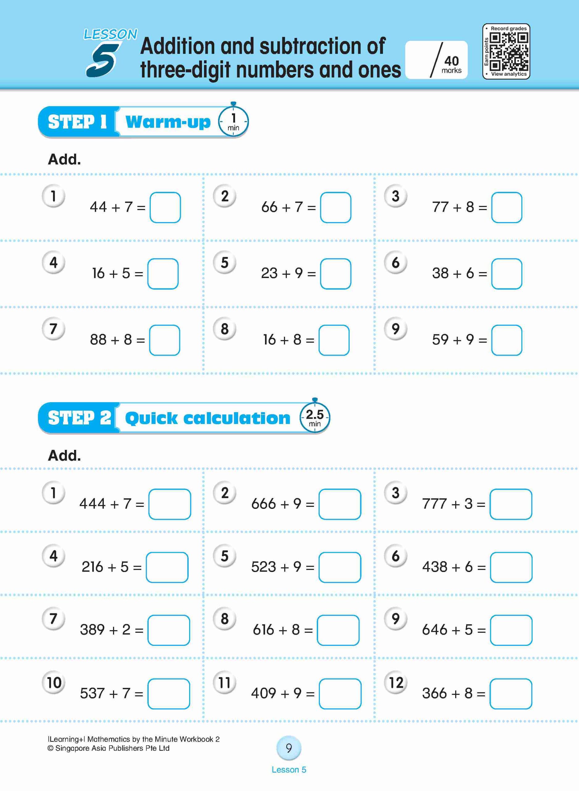 Learning+ Mathematics by the Minute Workbook 2