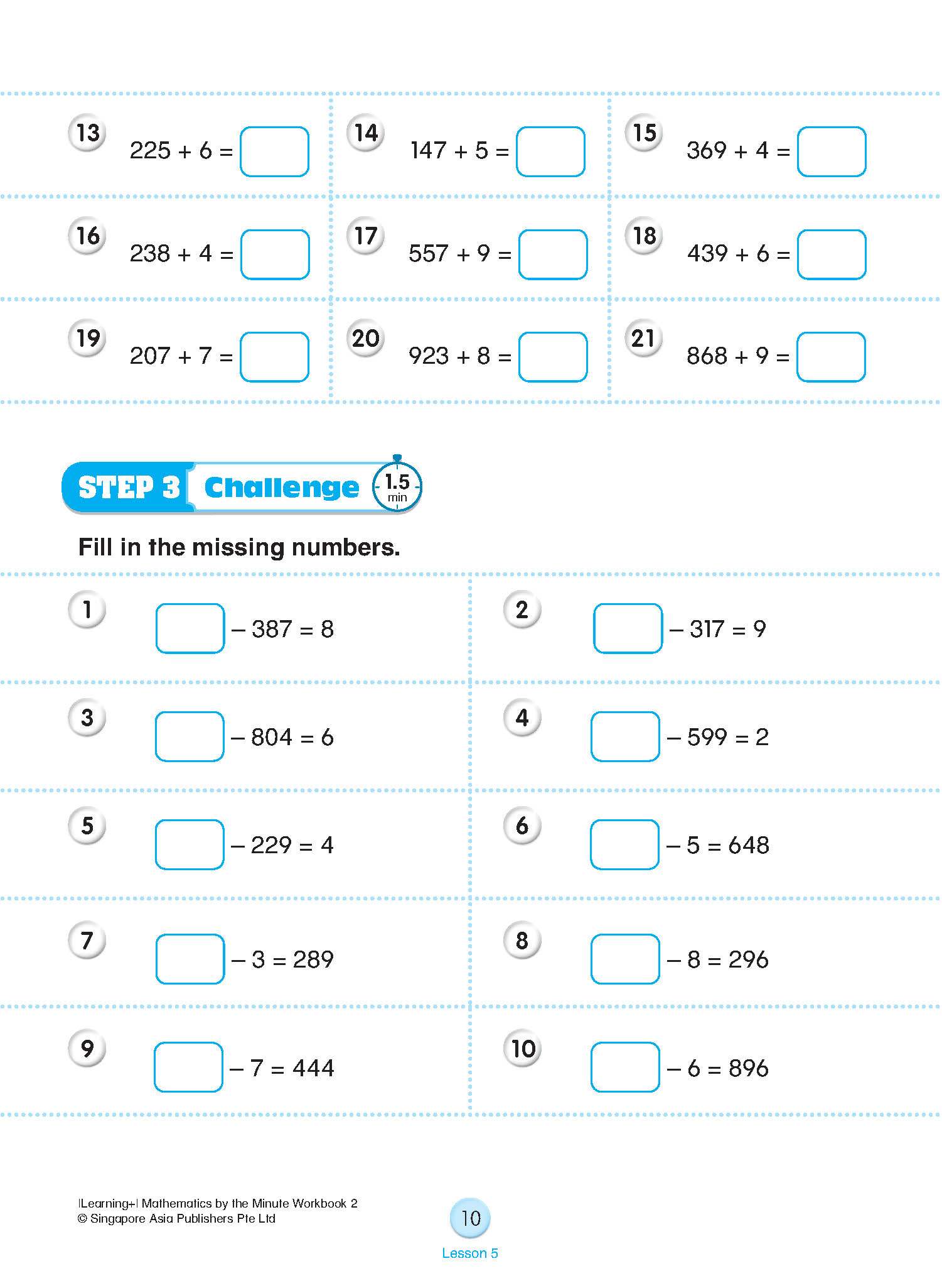 Learning+ Mathematics by the Minute Workbook 2