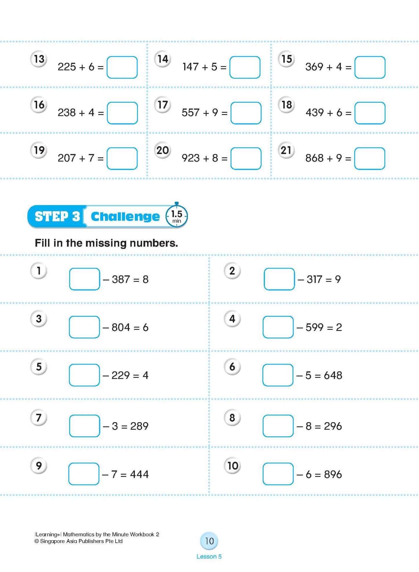 Learning+ Mathematics by the Minute Workbook 2