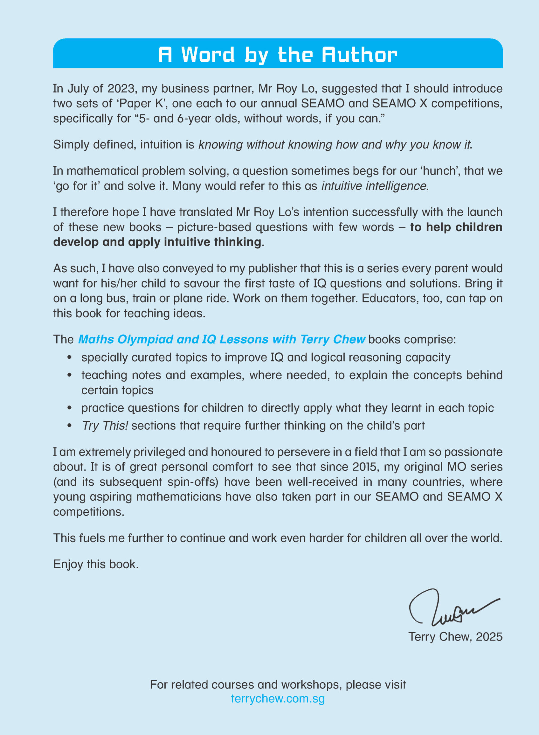 Maths Olympiad and IQ Lessons with Terry Chew Age 6+ Book B