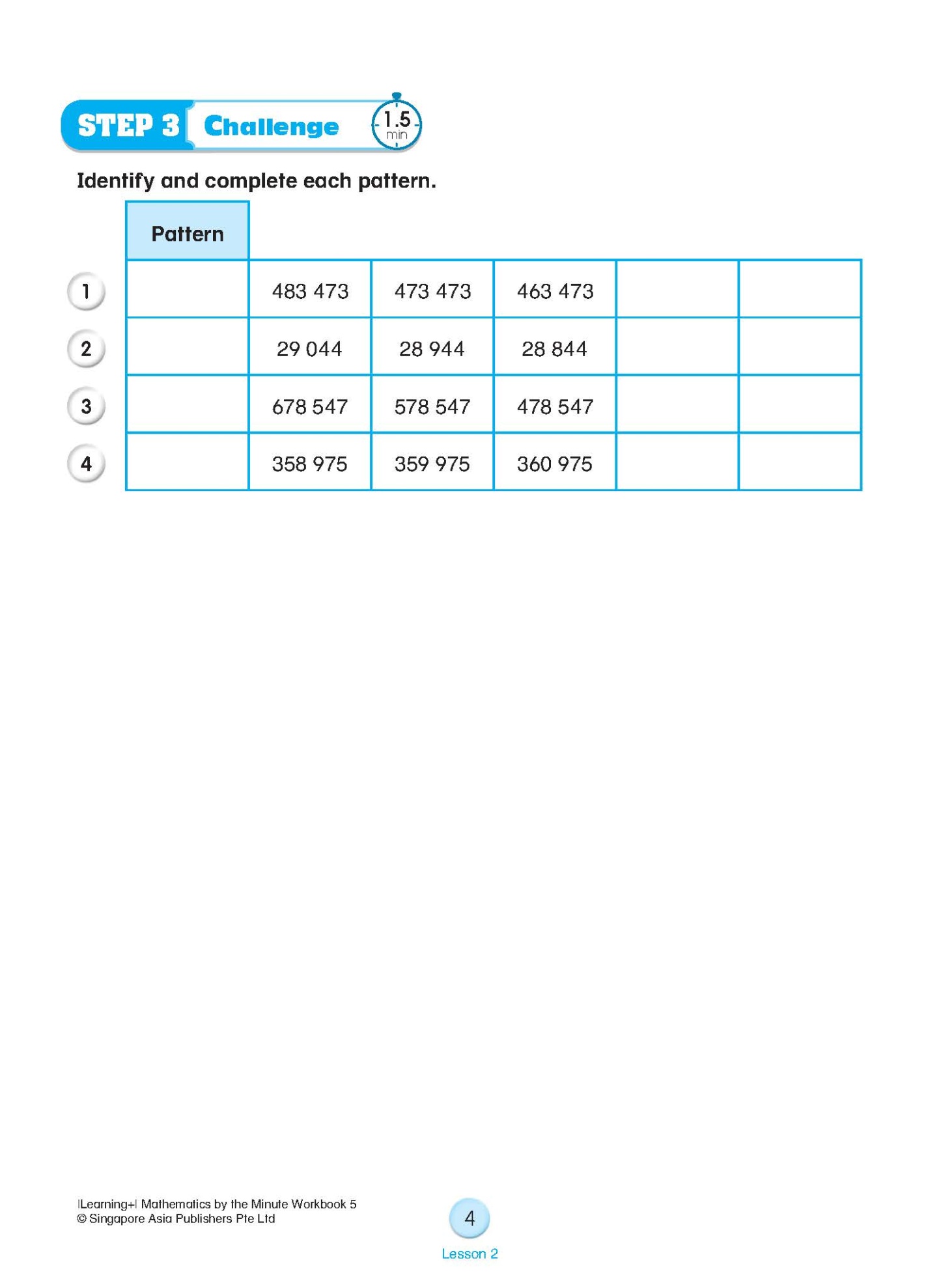 Learning+ Mathematics by the Minute Workbook 5