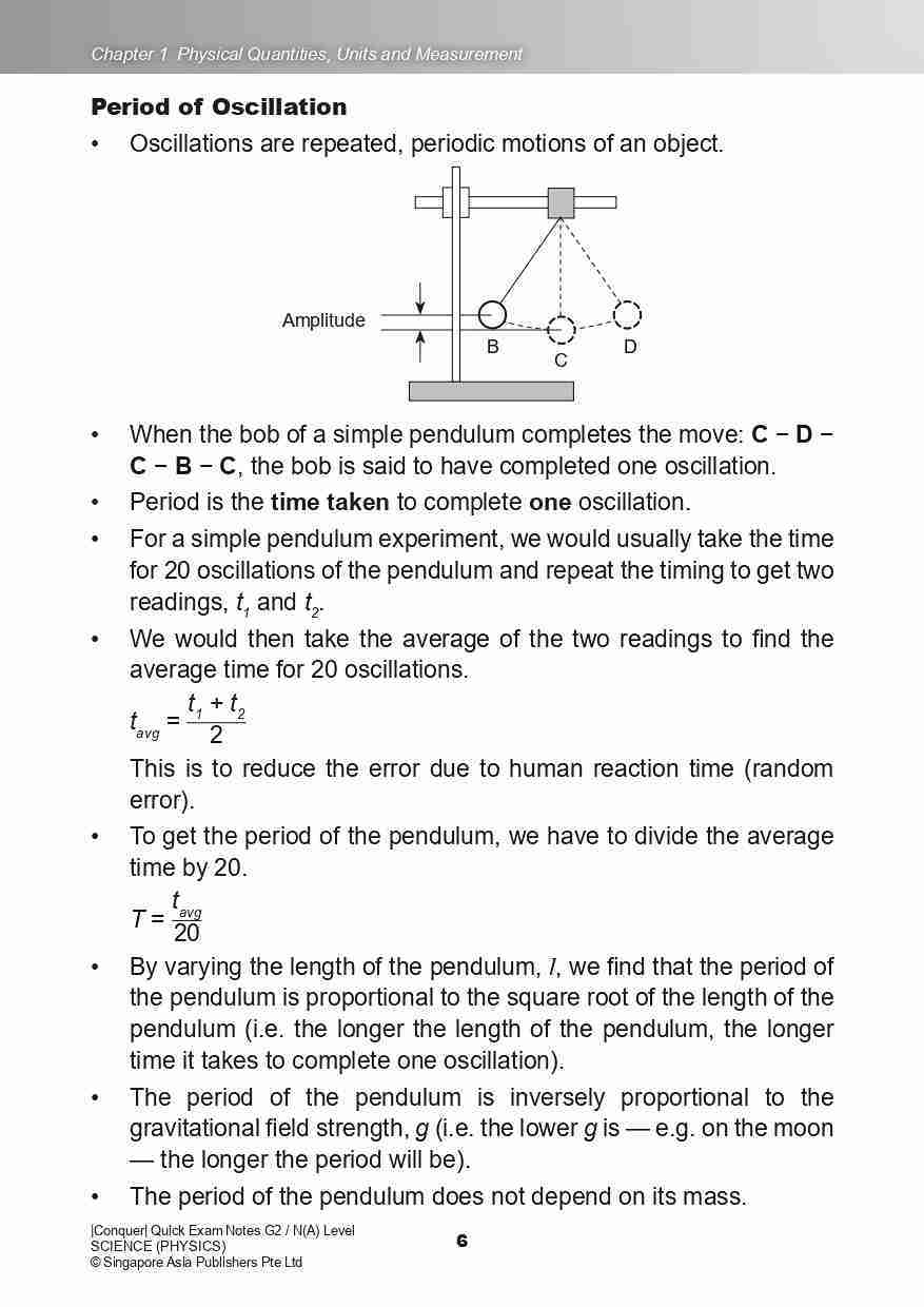 Conquer QUICK EXAM NOTES G2 / N(A) LEVEL SCIENCE (PHYSICS)