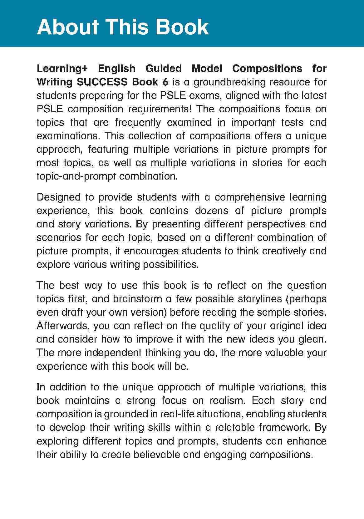 LEARNING+ ENGLISH GUIDED MODEL COMPOSITIONS FOR WRITING SUCCESS Book 6