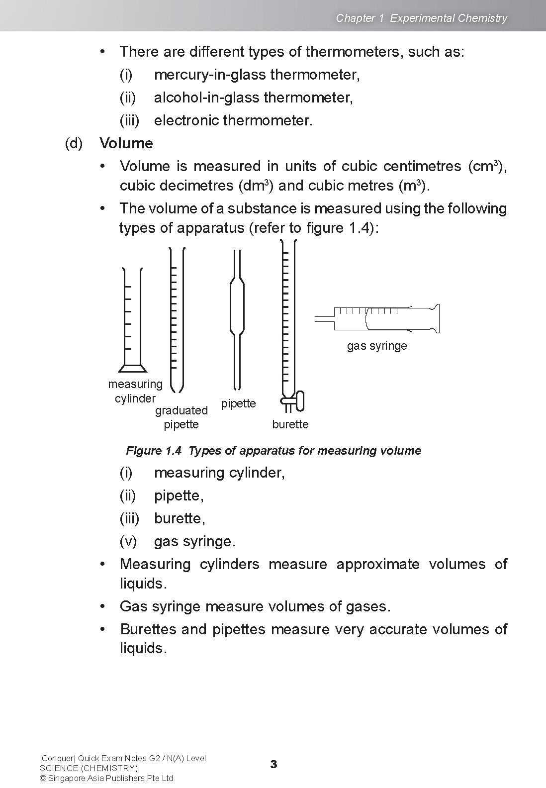 Conquer QUICK EXAM NOTES G2 / N(A) LEVEL SCIENCE (CHEMISTRY)