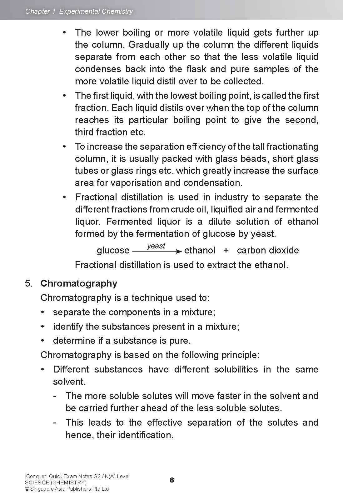 Conquer QUICK EXAM NOTES G2 / N(A) LEVEL SCIENCE (CHEMISTRY)