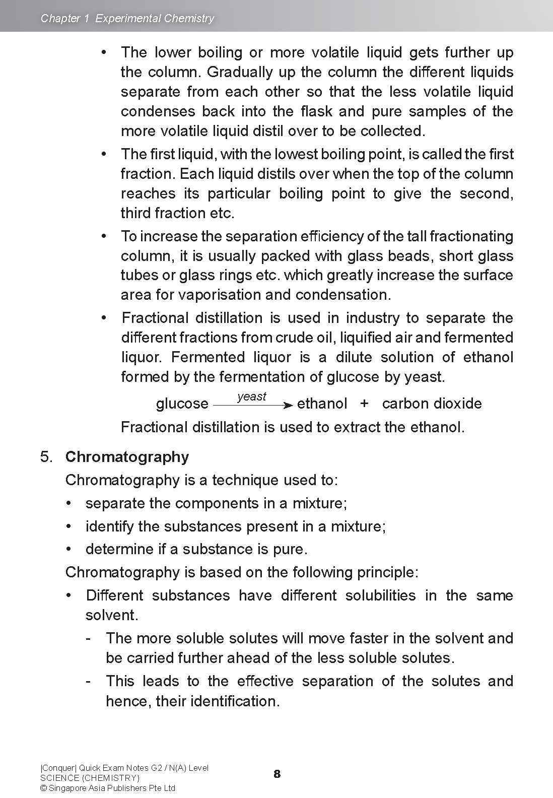 Conquer QUICK EXAM NOTES G2 / N(A) LEVEL SCIENCE (CHEMISTRY)