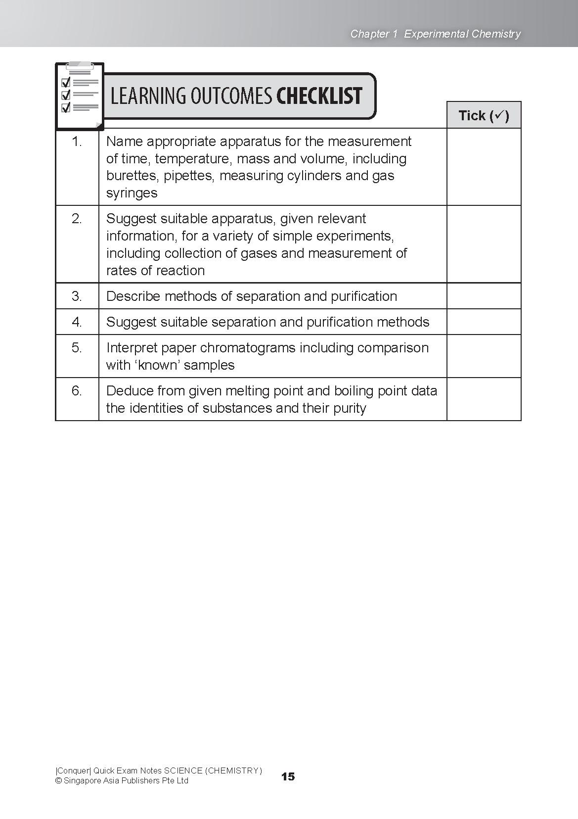 Conquer QUICK EXAM NOTES SCIENCE (CHEMISTRY)