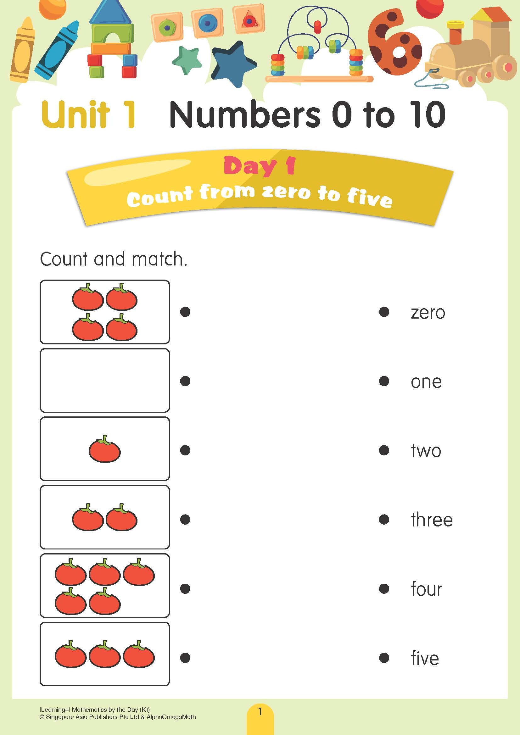 LEARNING+ MATHEMATICS by the DAY Kindergarten 1