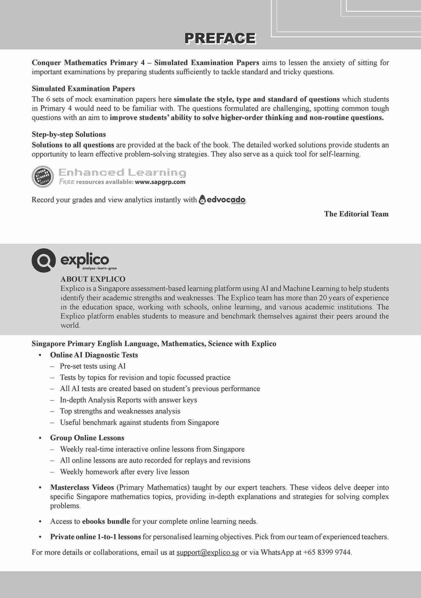 Conquer Mathematics Primary 4 Simulated Examination Papers