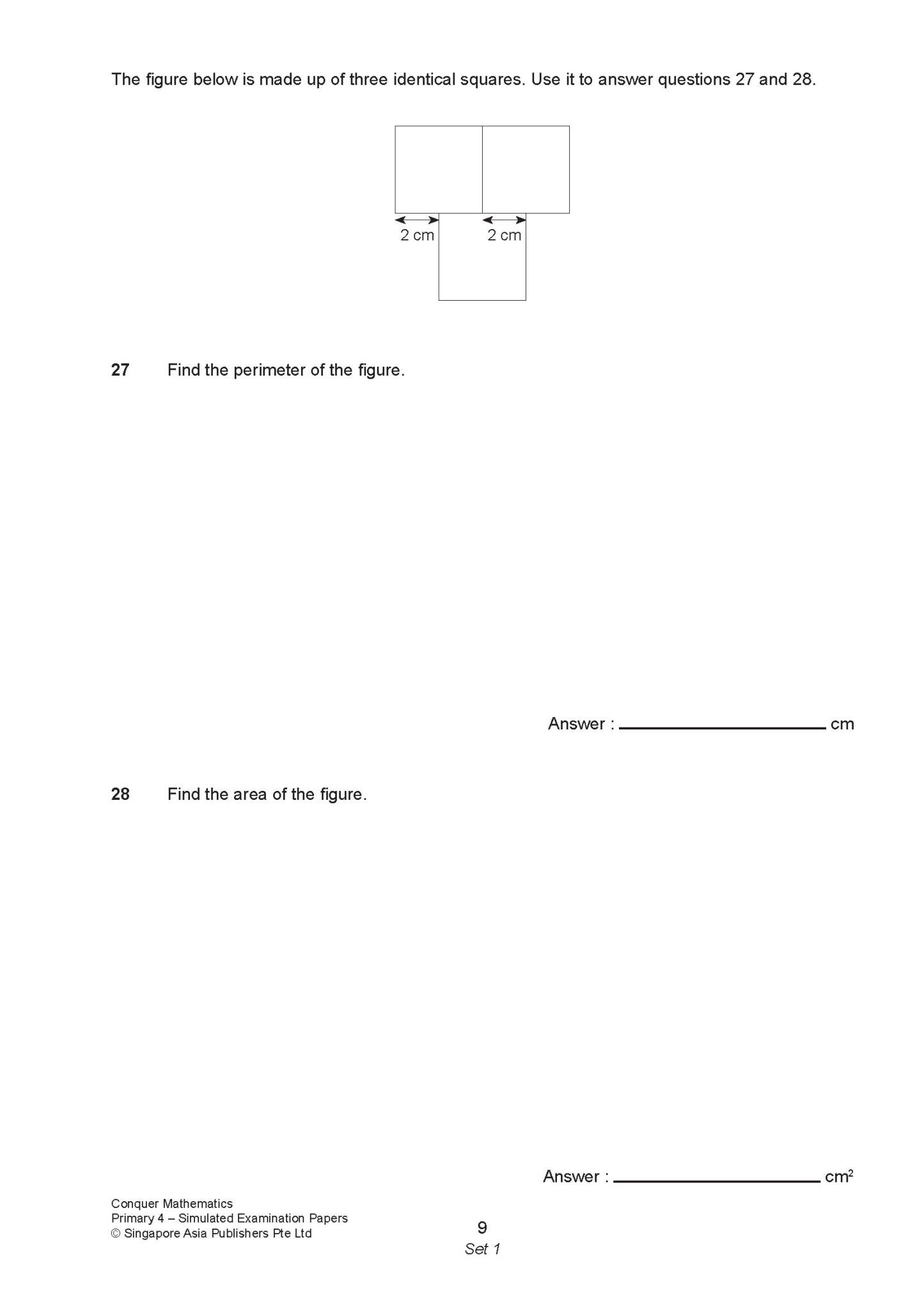 Conquer Mathematics Primary 4 Simulated Examination Papers