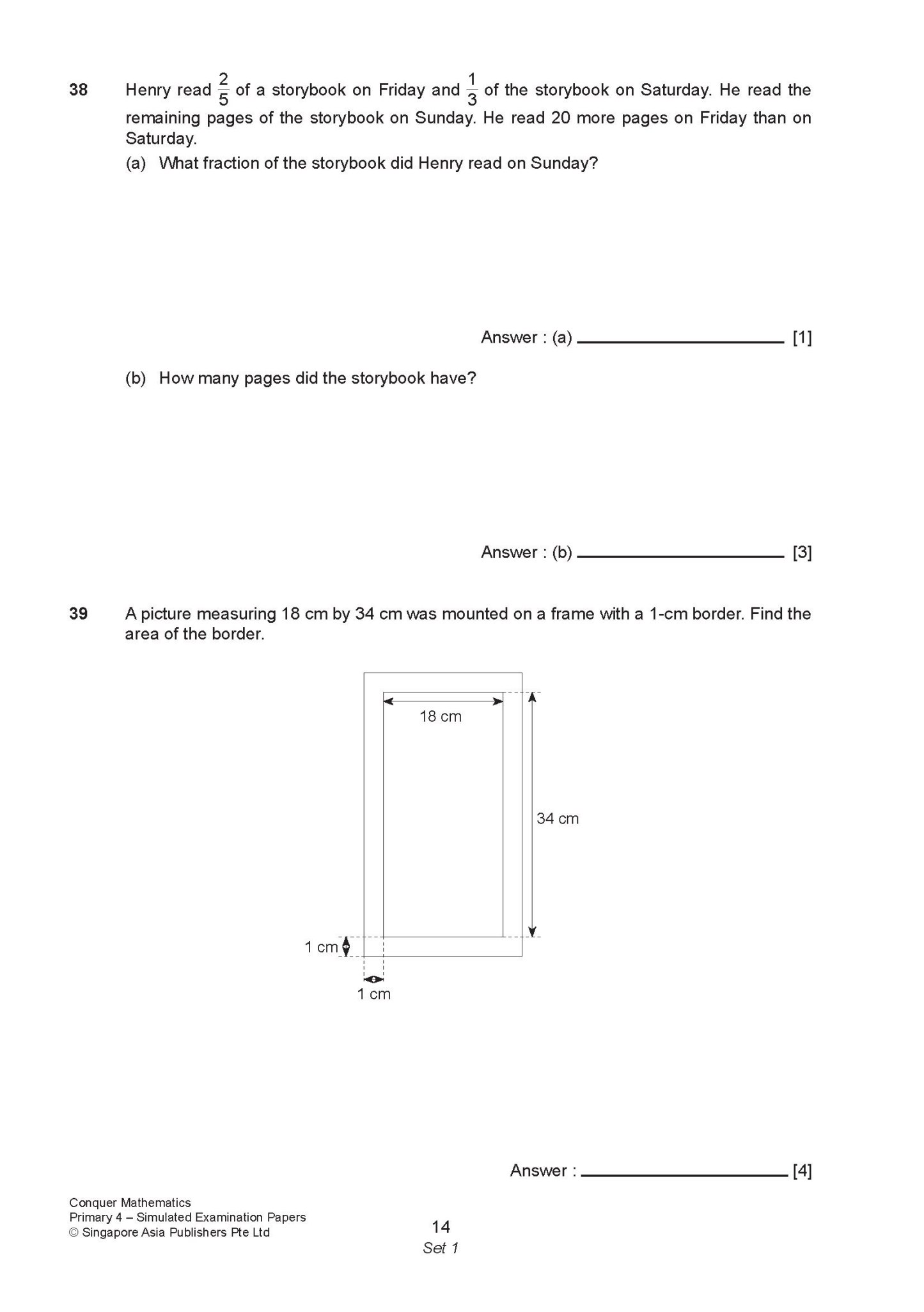 Conquer Mathematics Primary 4 Simulated Examination Papers