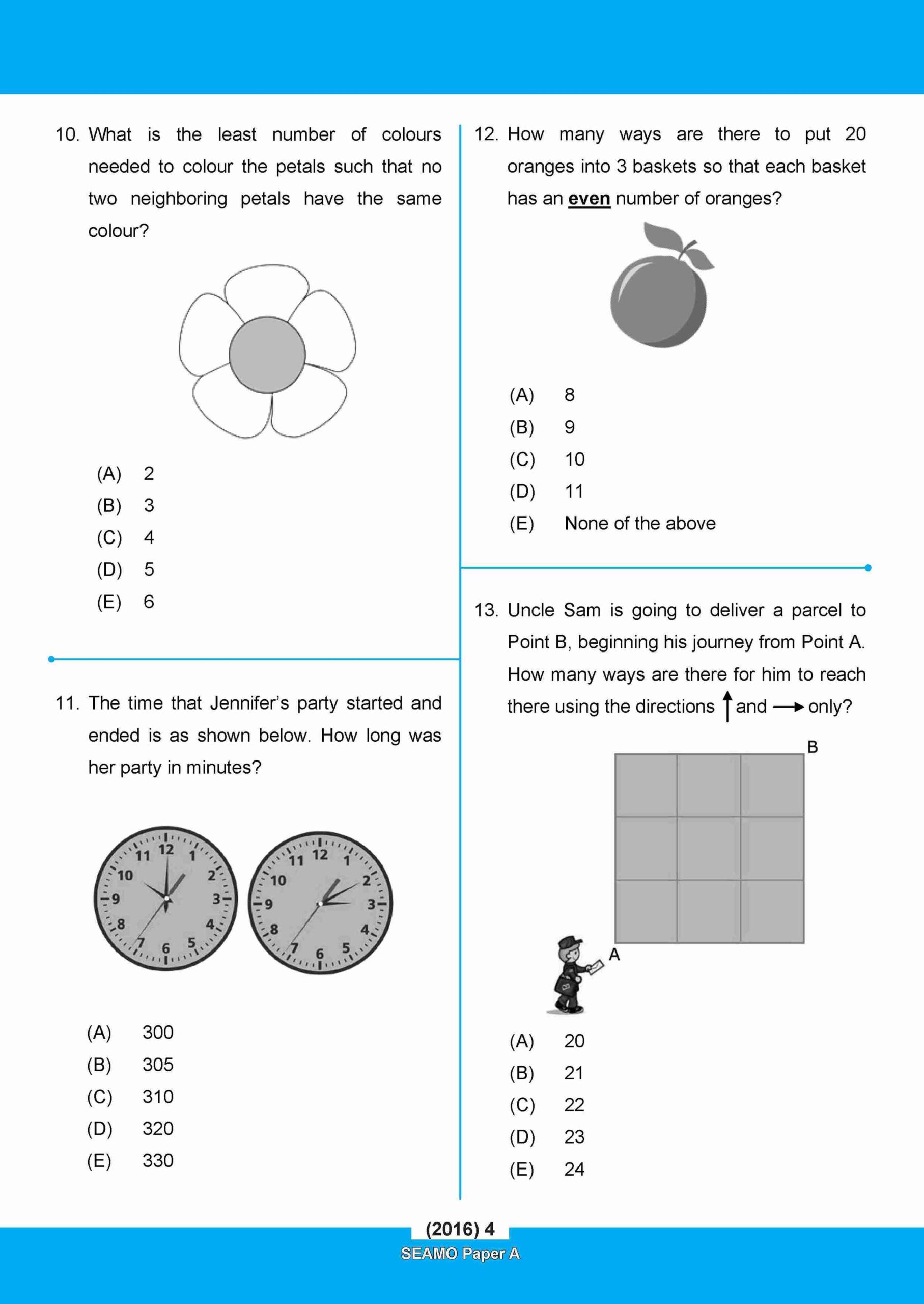 SEAMO Math Olympiad International Competition Preparation Paper A (SEAMO 2016-2024 + SEAMO X 2019-2025) Primary 1&2