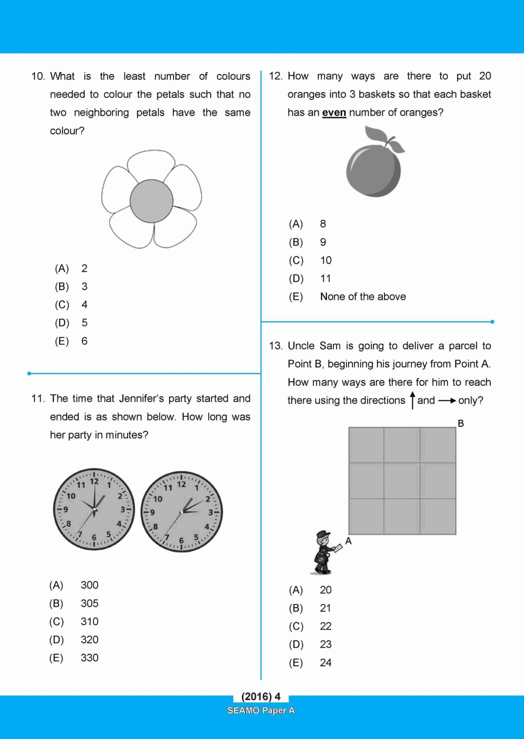 SEAMO Math Olympiad International Competition Preparation Paper A (SEAMO 2016-2024 + SEAMO X 2019-2025) Primary 1&2