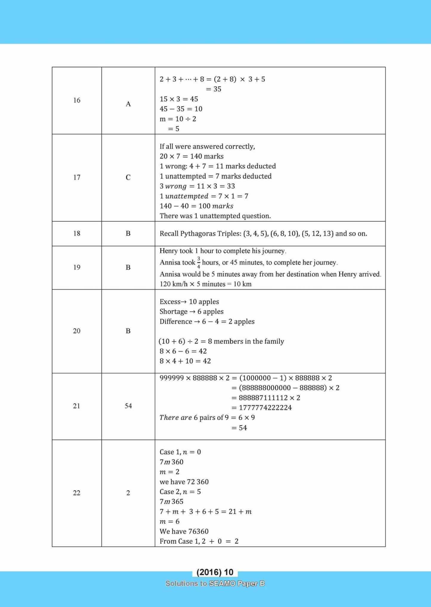 SEAMO Math Olympiad International Competition Preparation Paper B (SEAMO 2016-2024 + SEAMO X 2019-2025) Primary 3&4