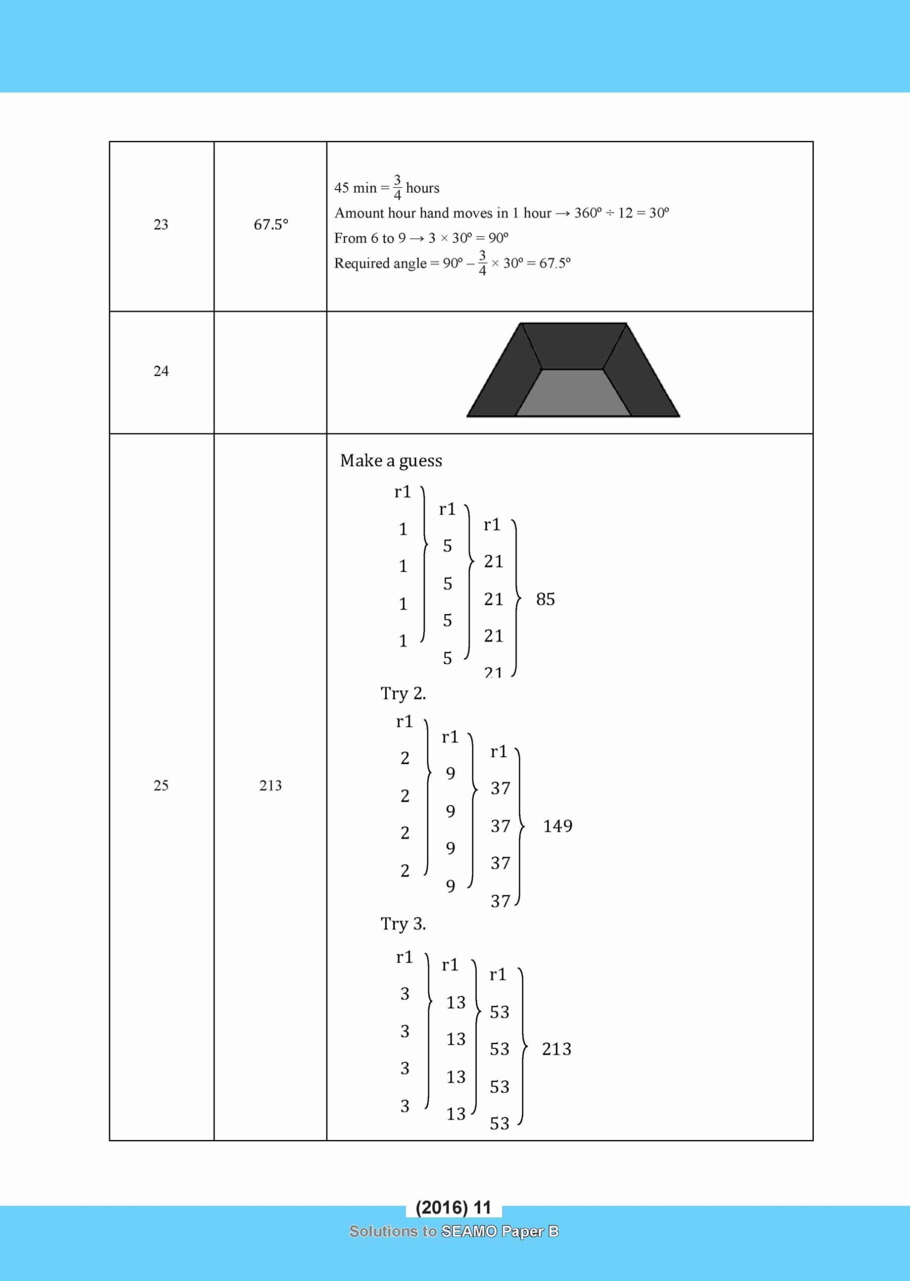 SEAMO Math Olympiad International Competition Preparation Paper B (SEAMO 2016-2024 + SEAMO X 2019-2025) Primary 3&4