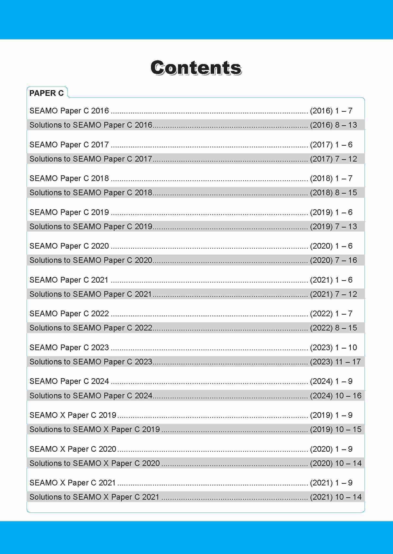 SEAMO Math Olympiad International Competition Preparation Paper C (SEAMO 2016-2024 + SEAMO X 2019-2025) Primary 5&6