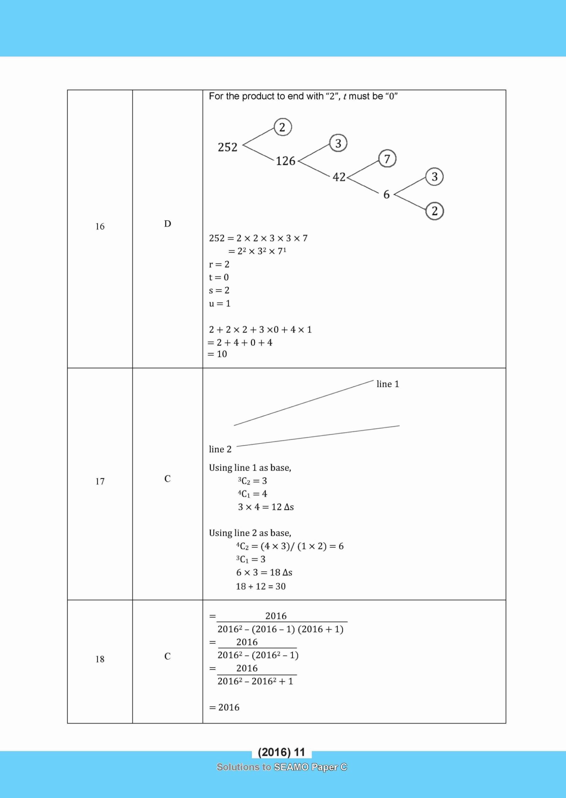 SEAMO Math Olympiad International Competition Preparation Paper C (SEAMO 2016-2024 + SEAMO X 2019-2025) Primary 5&6