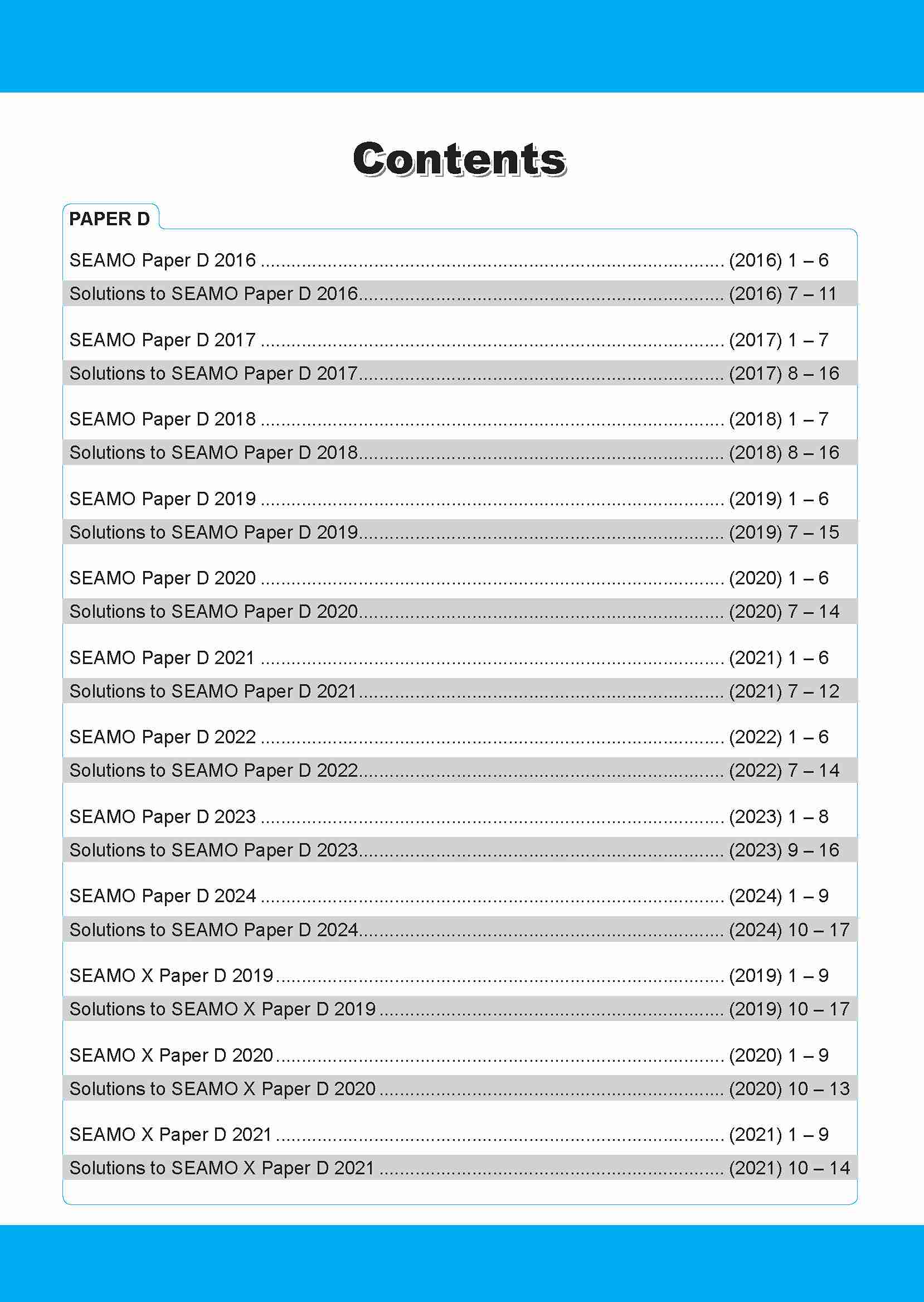 SEAMO Math Olympiad International Competition Preparation Paper D (SEAMO 2016-2024 + SEAMO X 2019-2025) Secondary 1&2