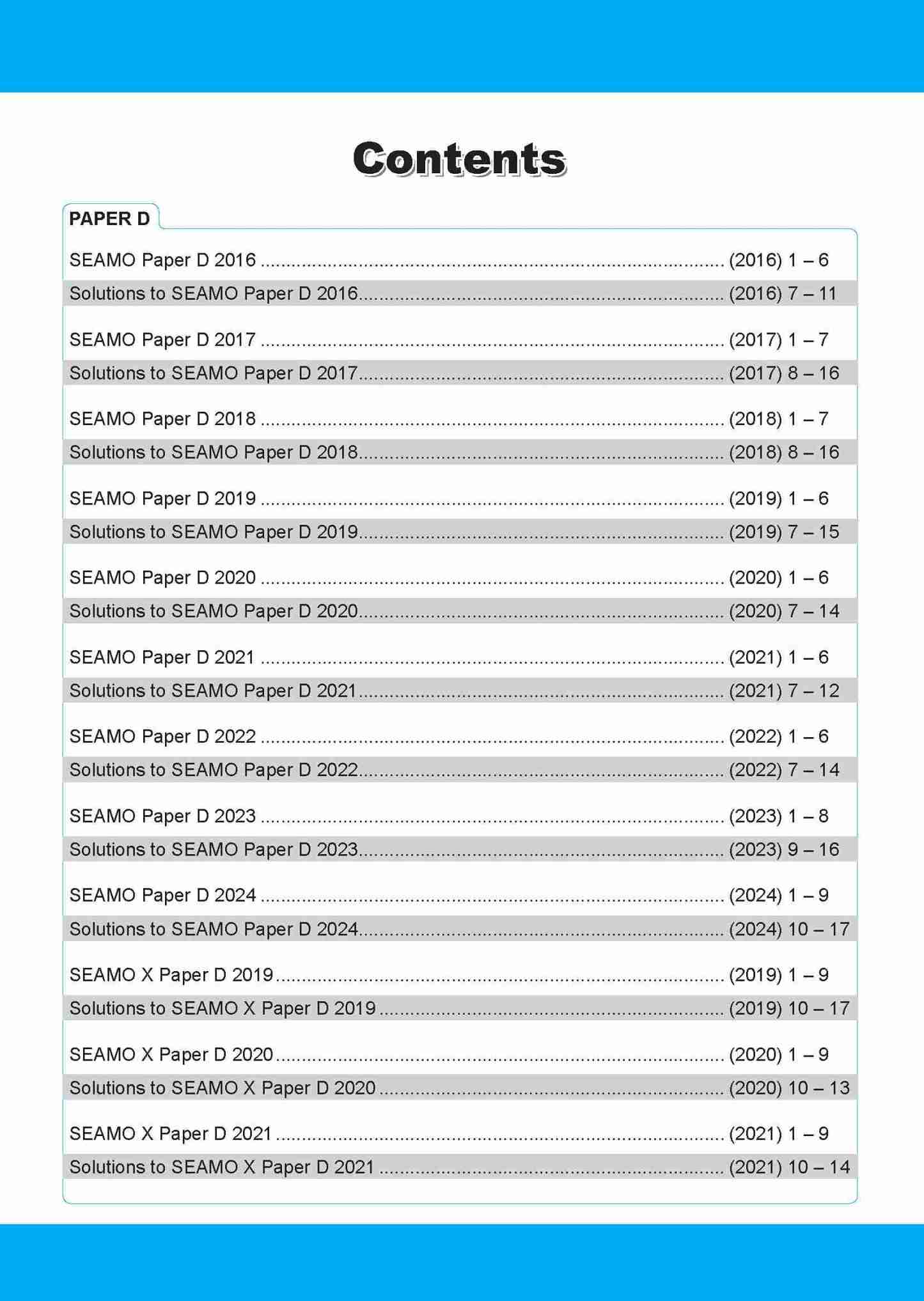 SEAMO Math Olympiad International Competition Preparation Paper D (SEAMO 2016-2024 + SEAMO X 2019-2025) Secondary 1&2