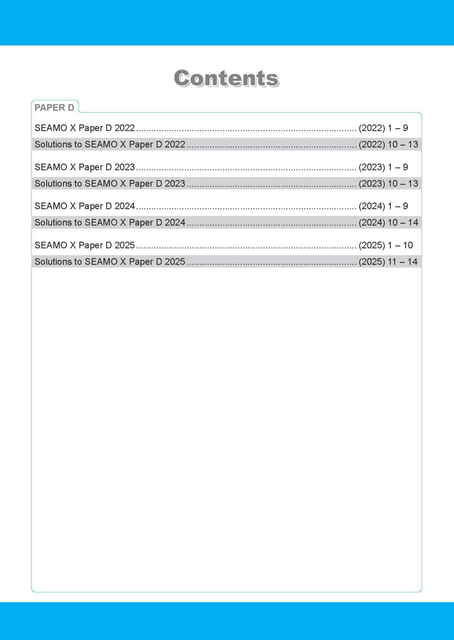 SEAMO Math Olympiad International Competition Preparation Paper D (SEAMO 2016-2024 + SEAMO X 2019-2025) Secondary 1&2