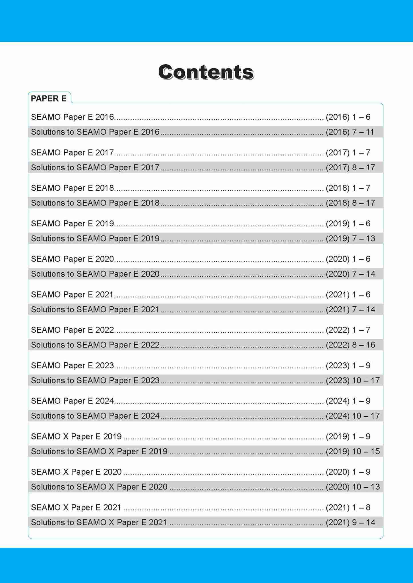 SEAMO Math Olympiad International Competition Preparation Paper E (SEAMO 2016-2024 + SEAMO X 2019-2025) Secondary 3&4