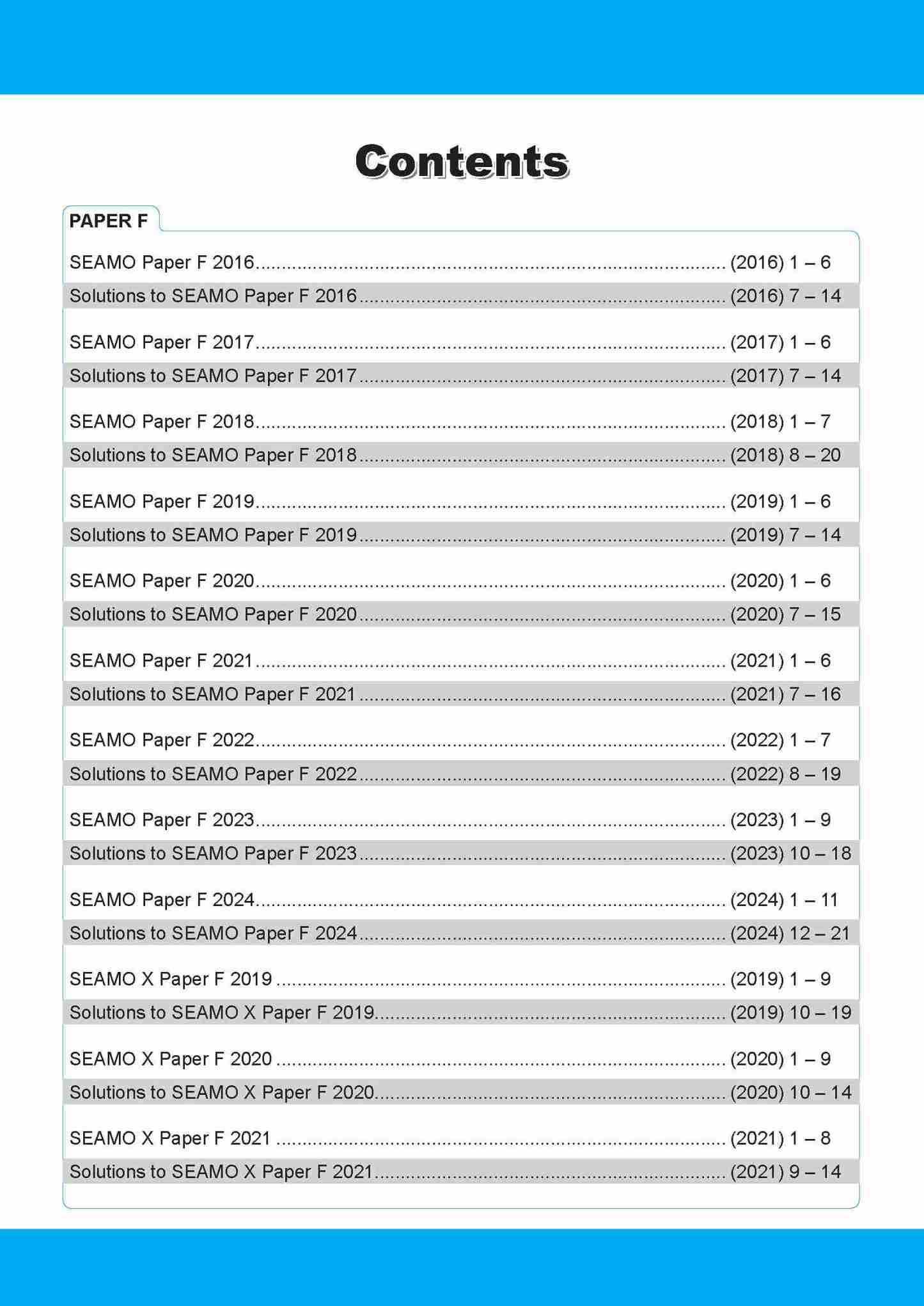                SEAMO Math Olympiad International Competition Preparation Paper F (SEAMO 2016-2024 + SEAMO X 2019-2025) Pre-University 1 & 2