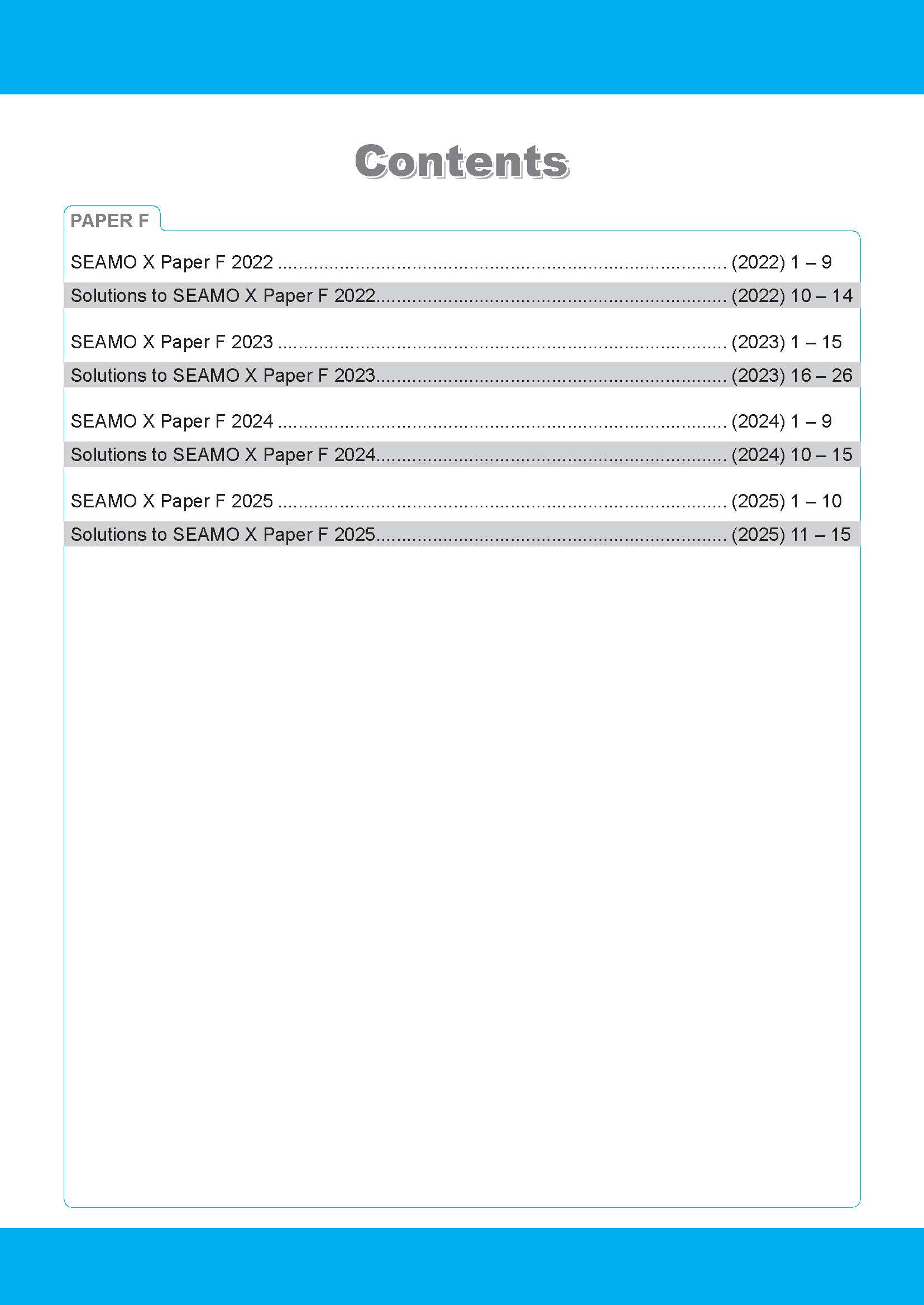                SEAMO Math Olympiad International Competition Preparation Paper F (SEAMO 2016-2024 + SEAMO X 2019-2025) Pre-University 1 & 2