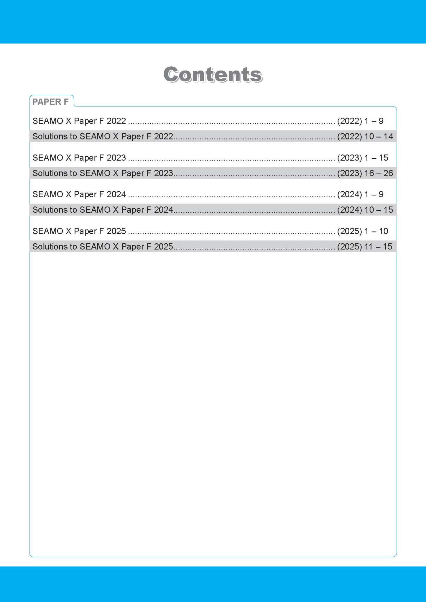                SEAMO Math Olympiad International Competition Preparation Paper F (SEAMO 2016-2024 + SEAMO X 2019-2025) Pre-University 1 & 2