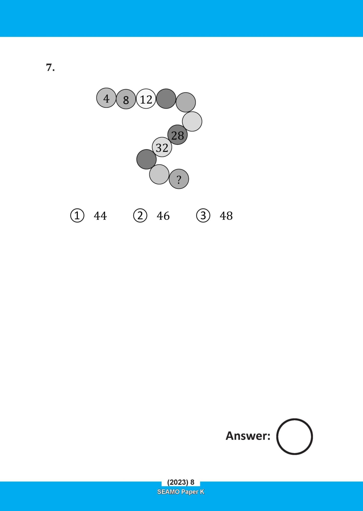 SEAMO Math Olympiad International Competition Preparation Paper K (SEAMO 2023-2024 + SEAMO X 2024-2025) Kindergarten 1&2
